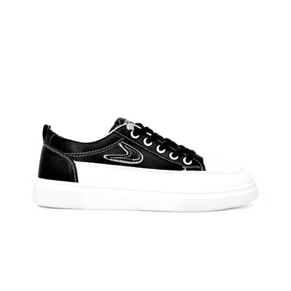 SPT475 Stylish Leather Low-Top Sneakers – Black & White Variants