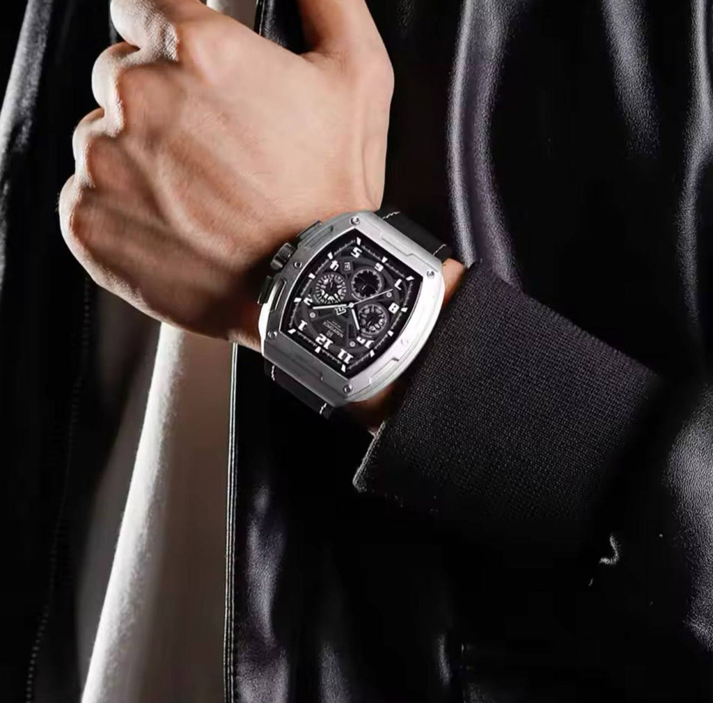 NAVIFORCE GENTS WATCH #NF 8053 CHRONOGRAPH DATE DISPLAY WATER RESISTANT BATTERY POWERED LEATHER STRAP ENQUIRIES