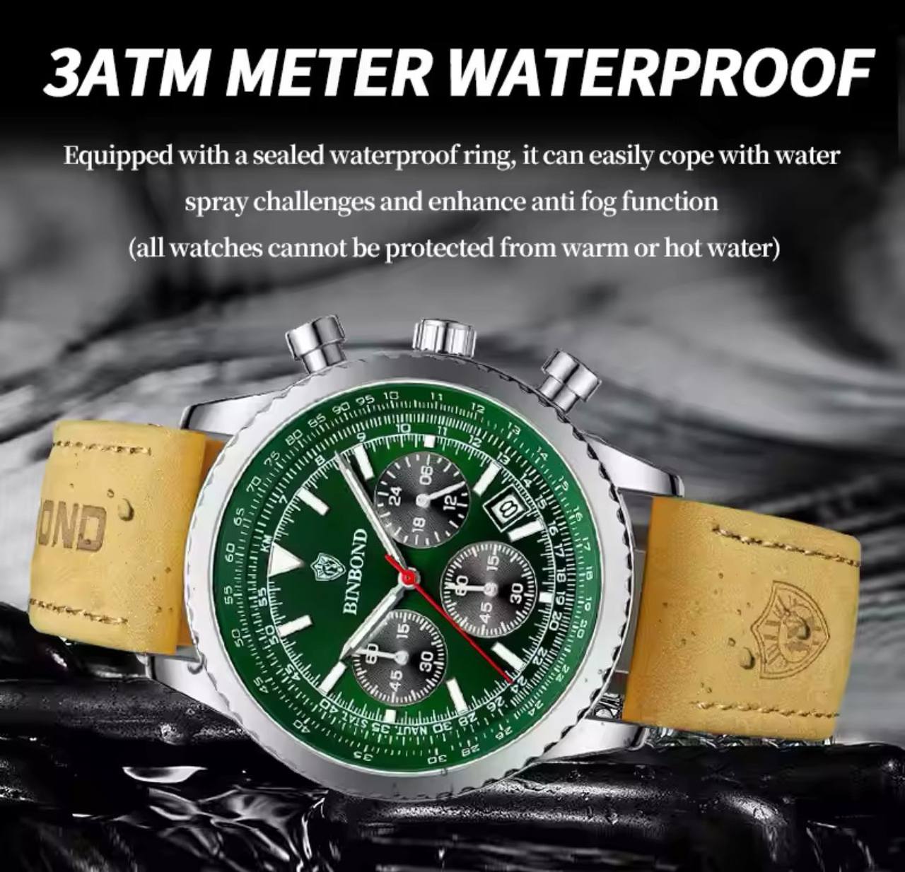 BINBOND LADIES WATER RESISTANT BATTERY POWERED NON FADE STEEL POLISH AND ENQUIRIES