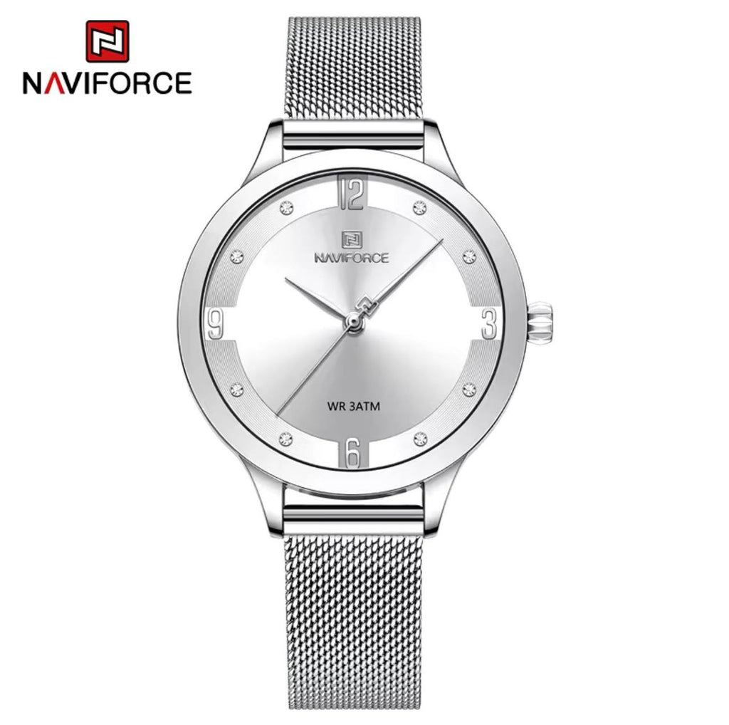 NAVIFORCE LADIES #NF5023 ADJUSTABLE MESH STRAP WATER RESISTANT STAINLESS STEEL ENQUIRIES