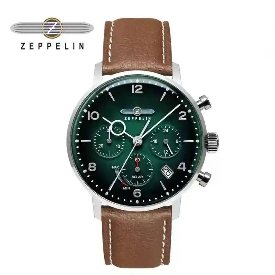 ZEPPELIN CHRONOGRAPH WATCH DATE DISPLAY WATER RESISTANT LEATHER STRAP