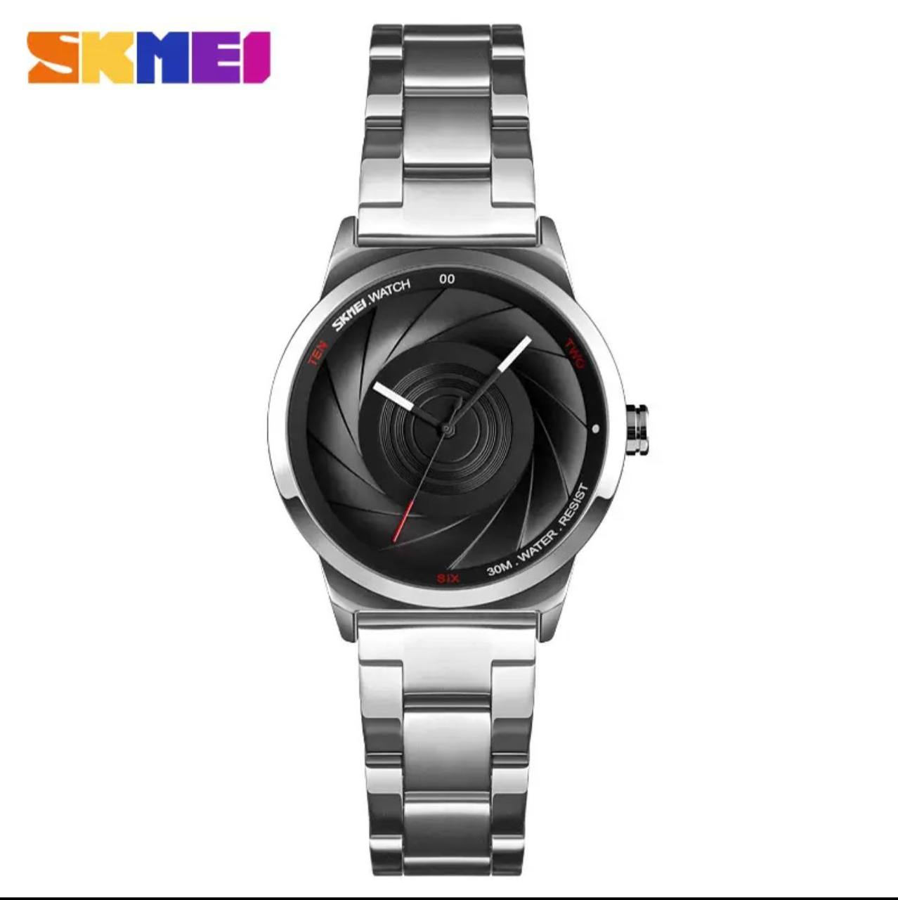 SKMEI LADY WATCH 30M WATER RESISTANT STAINLESS STEEL FINISH BATTERY POWERED AND ENQUIRIES