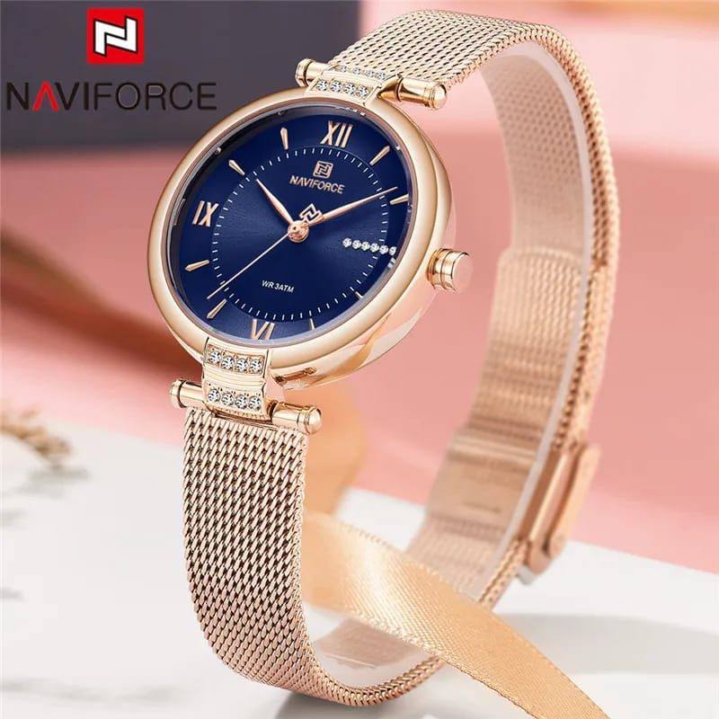 #NAVIFORCE LADIES #NF5019 ADJUSTABLE MESH STRAP WATER RESISTANT STAINLESS STEEL ENQUIRIES