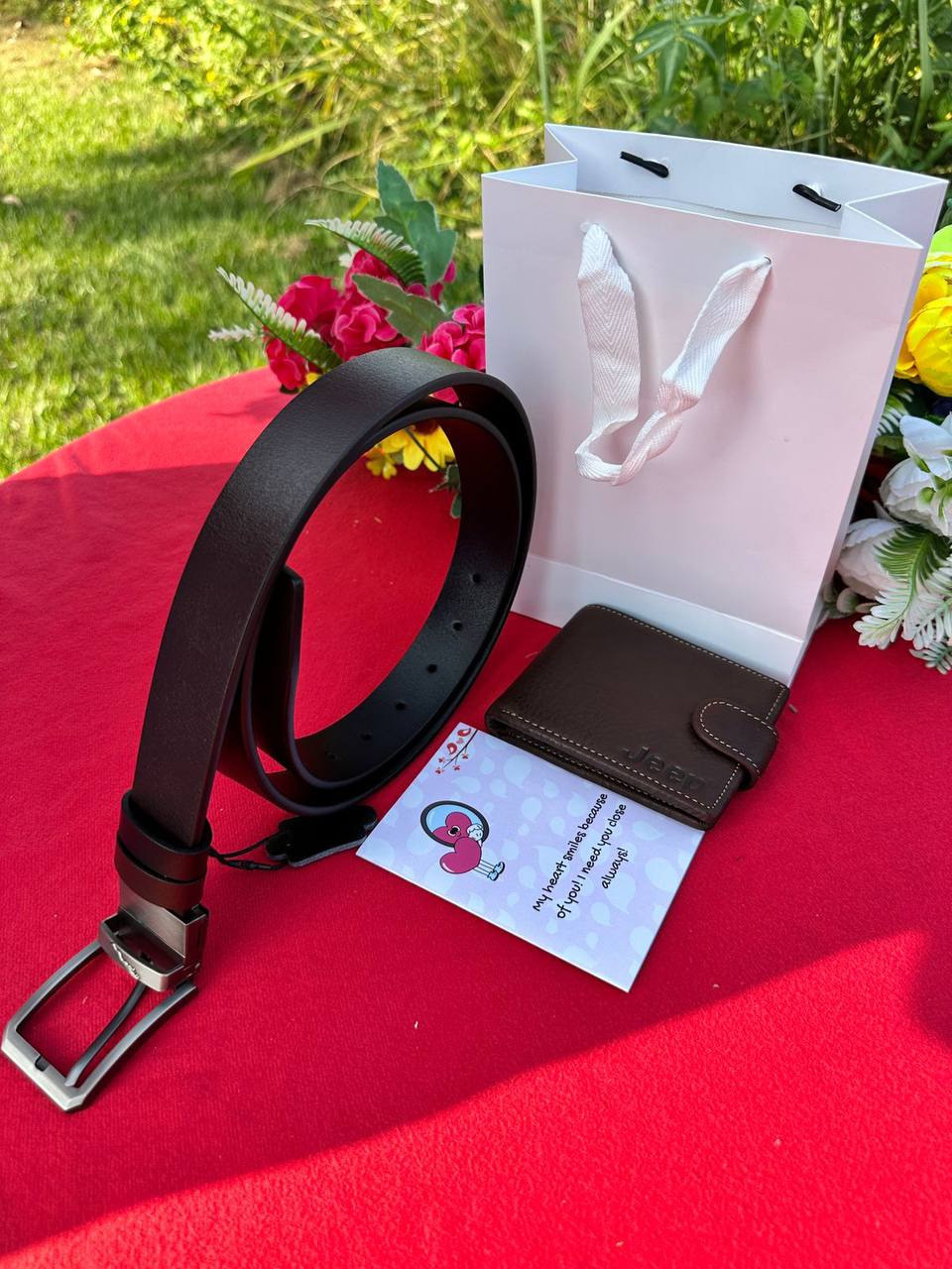 MEN VALENTINES SALE � LEATHER WALLET DOUBLE SIDED BELT GIFT CARD GIFT BAG ENGRAVING SERVICES AND ENQUIRIES