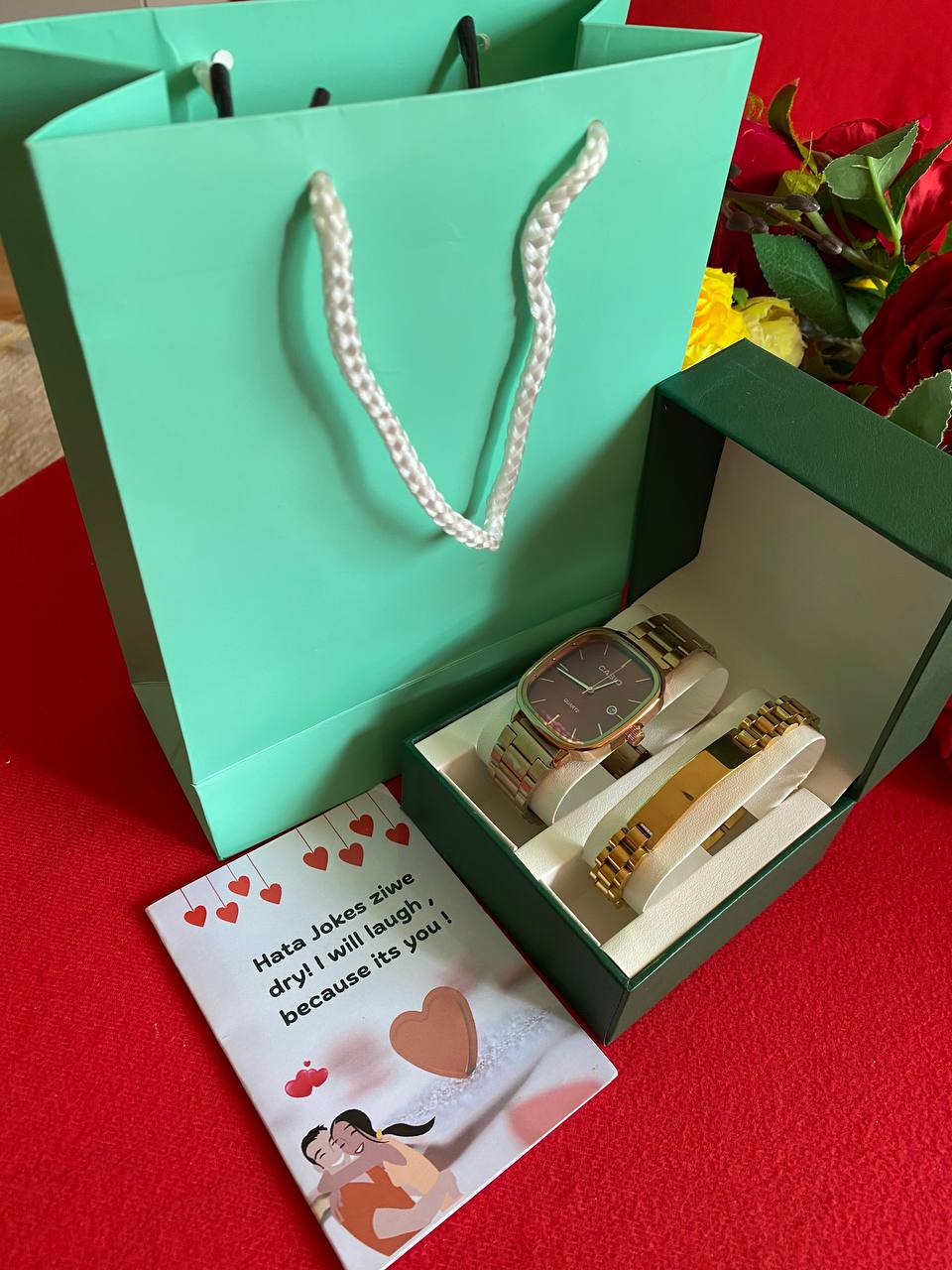 MEN VALENTINES PACKAGE WATCH ENGRAVABLE BRACELET PREMIUM BOX CARD&BAG ENQUIRIES