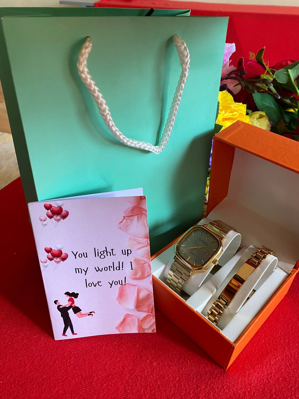 MEN VALENTINES PACKAGE WATCH ENGRAVABLE BRACELET PREMIUM BOX CARD&BAG ENQUIRIES