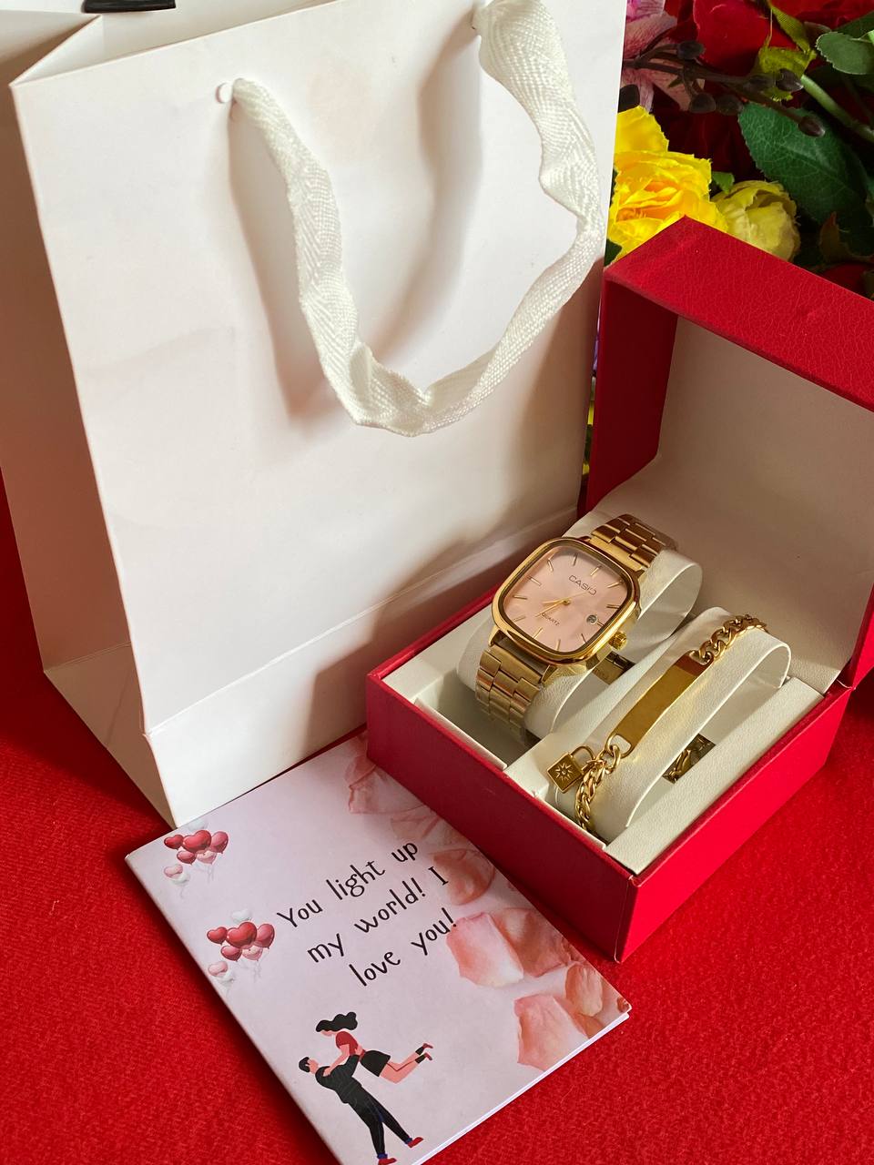 MEN VALENTINES PACKAGE WATCH ENGRAVABLE BRACELET PREMIUM BOX CARD&BAG ENQUIRIES