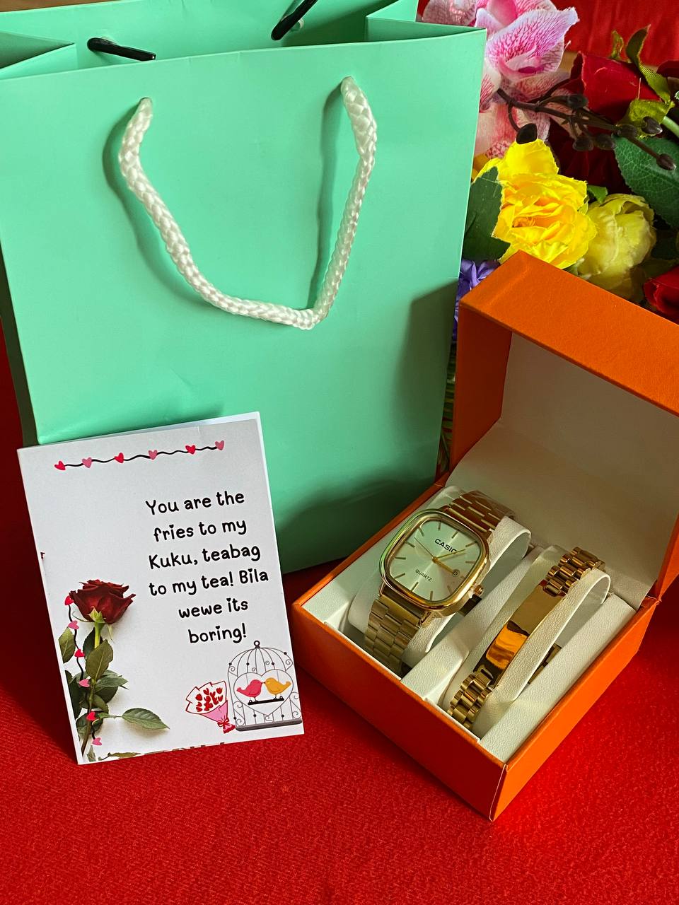 MEN VALENTINES PACKAGE WATCH ENGRAVABLE BRACELET PREMIUM BOX CARD&BAG ENQUIRIES