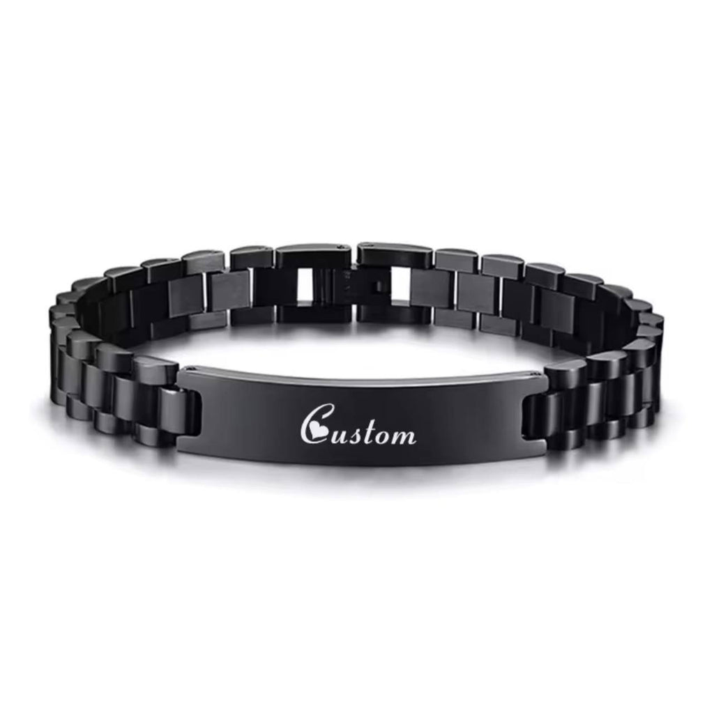 ARRIVALS ENGRAVABLE MEN BRACELETS STAINLESS STEEL NON FADE WE OFFER ENGRAVING SERVICES AND ENQUIRIES