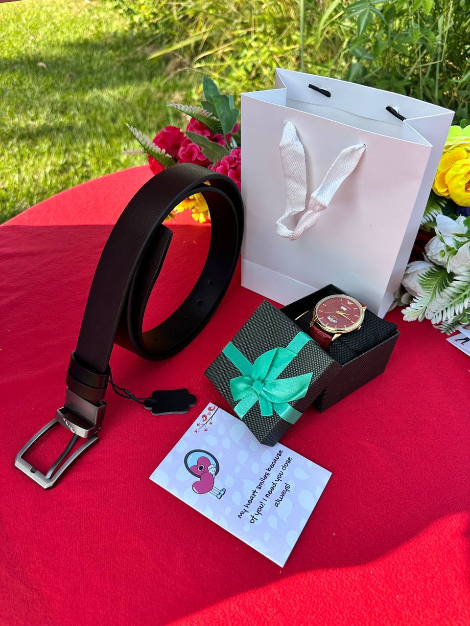 MEN VALENTINES SALE � DOUBLE SIDED BELT LEATHER MEN WATCH BOX GIFT CARD GIFT BAG ENGRAVING SERVICES AND ENQUIRIES