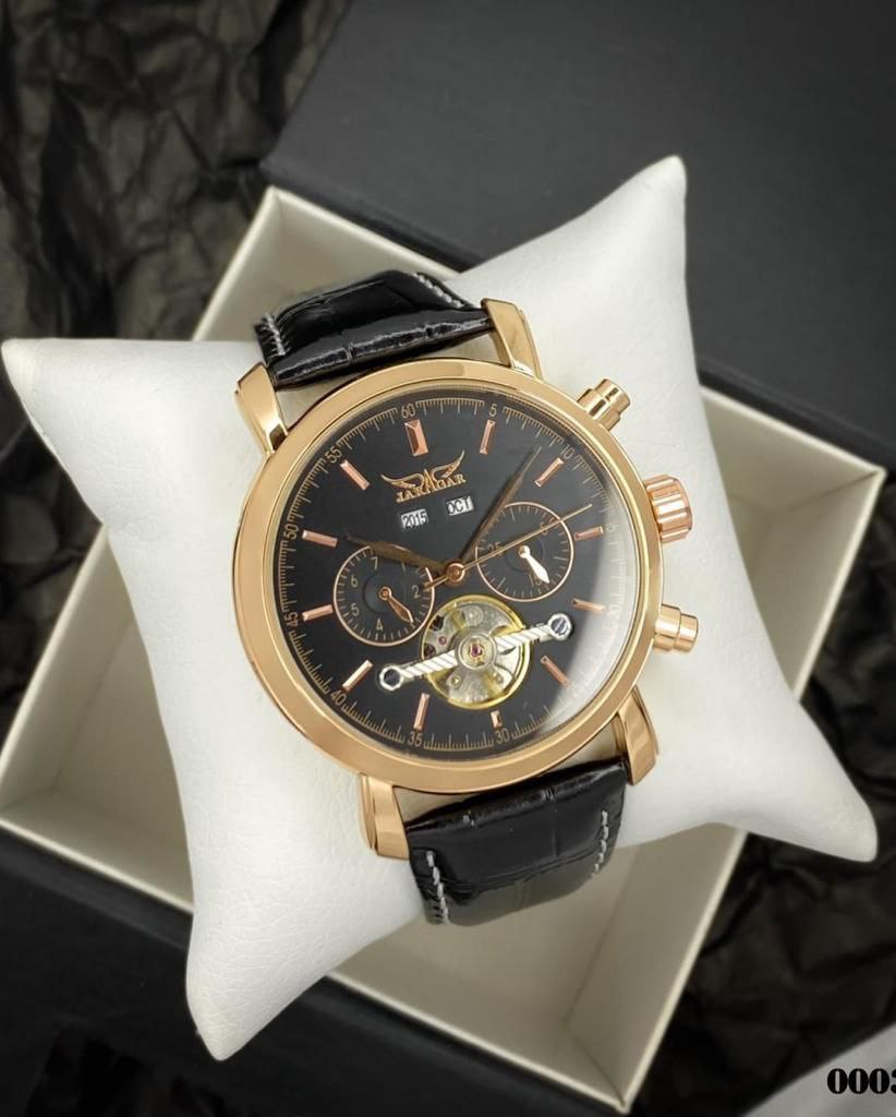 JARAGAR AUTOMATIC DAY, DATE,MONTH,YEAR DISPLAY LEATHER STARP WATER RESISTANT