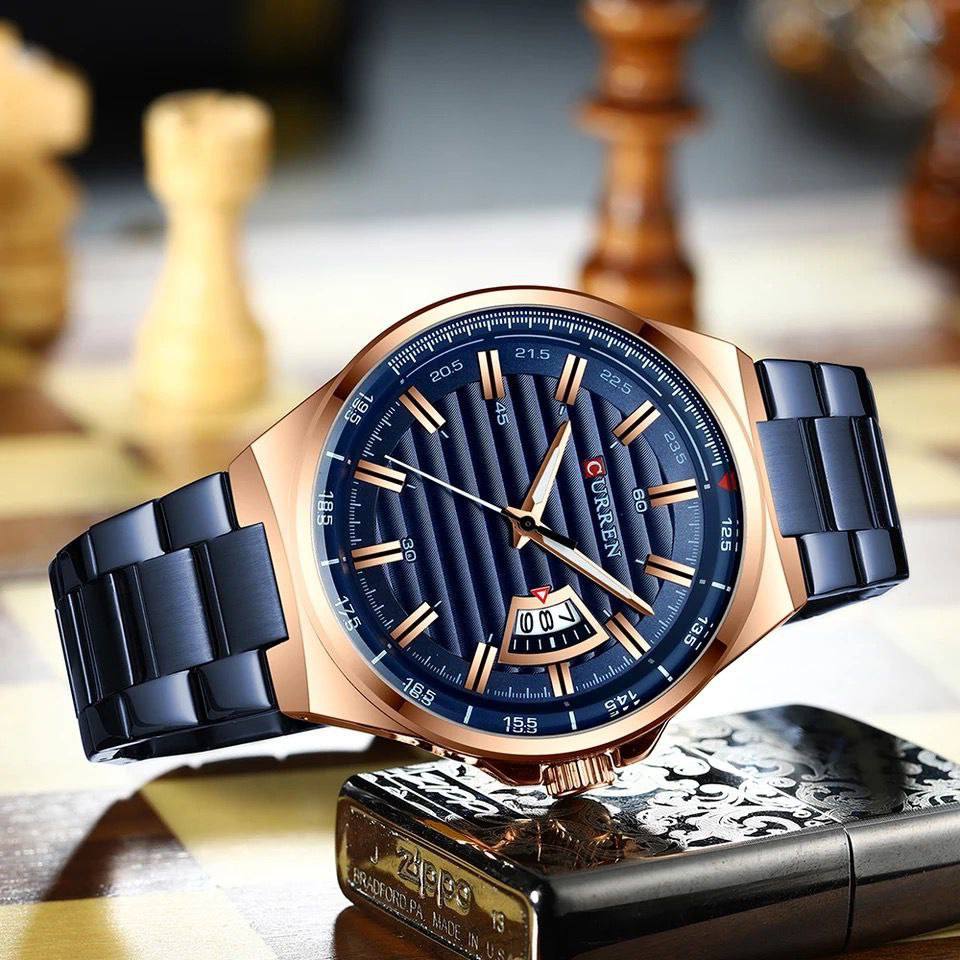 CURREN GENTS 8375 BATTERY POWERED DATE DISPLAY WATER RESISTANT CURREN BRANDED BOX ENGRAVING SERVICES ENQUIRIES