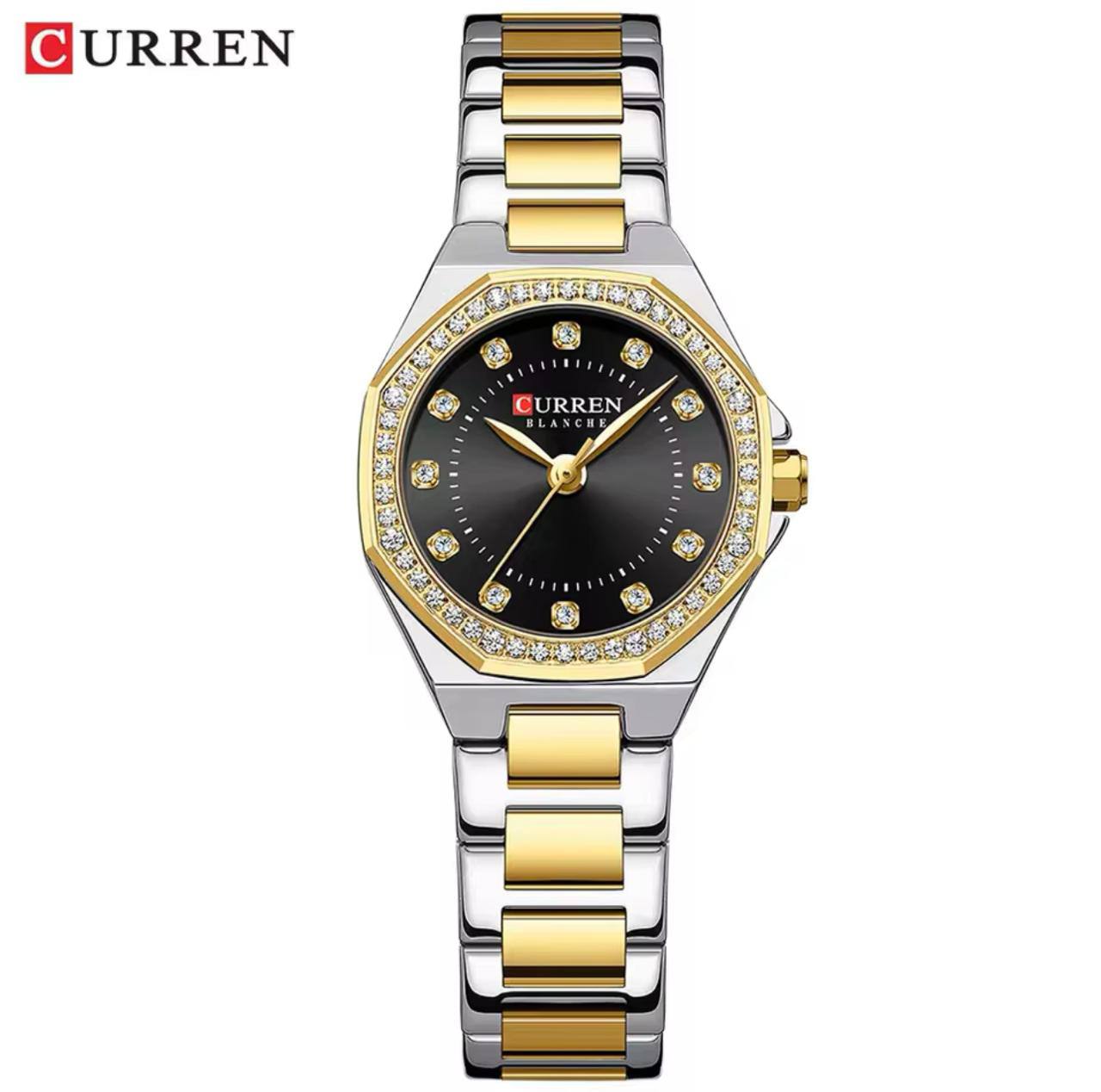 CURREN LADIES #9100 (METALLIC ) SILVER BLUE TWOTONE BLUETWOTONE BLACKGOLD GREENTWOTONE BLUE WATER RESISTANT BATTERY POWERED CURREN BRANDED BOX ENGRAVING SERVICES ENQUIRIES