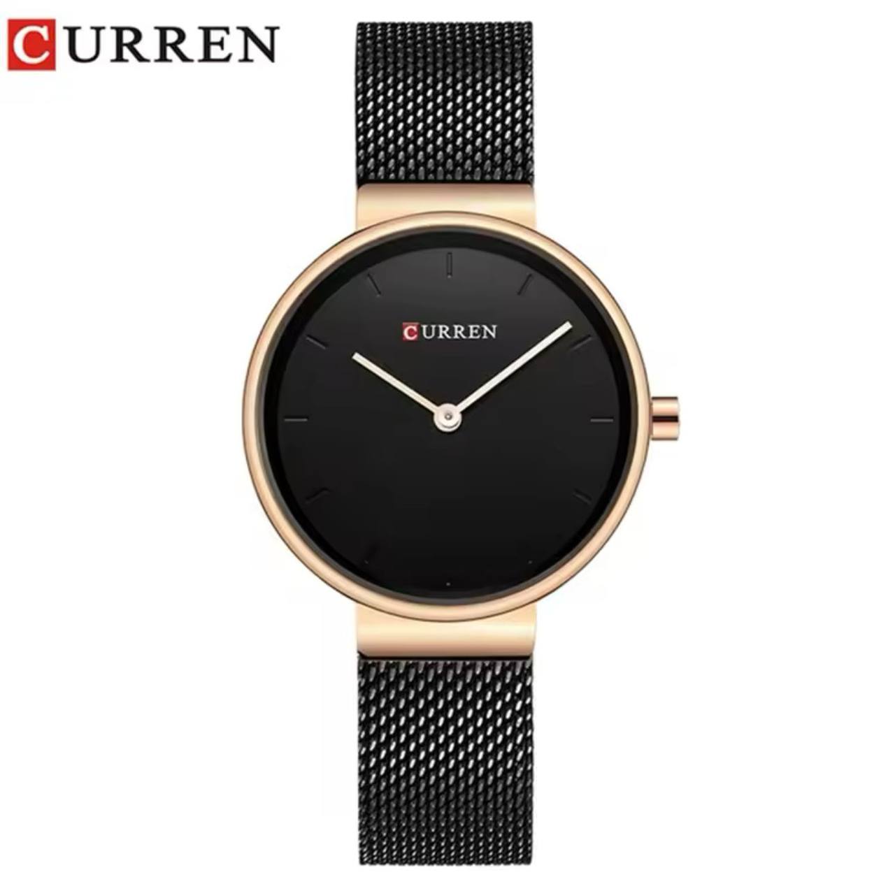 CURREN LADIES #9061 (MESH STRAP) WATER RESISTANT BATTERY POWERED STAINLESS STEEL ENGRAVING SERVICES CURREN BRANDED BOX ENQUIRIES