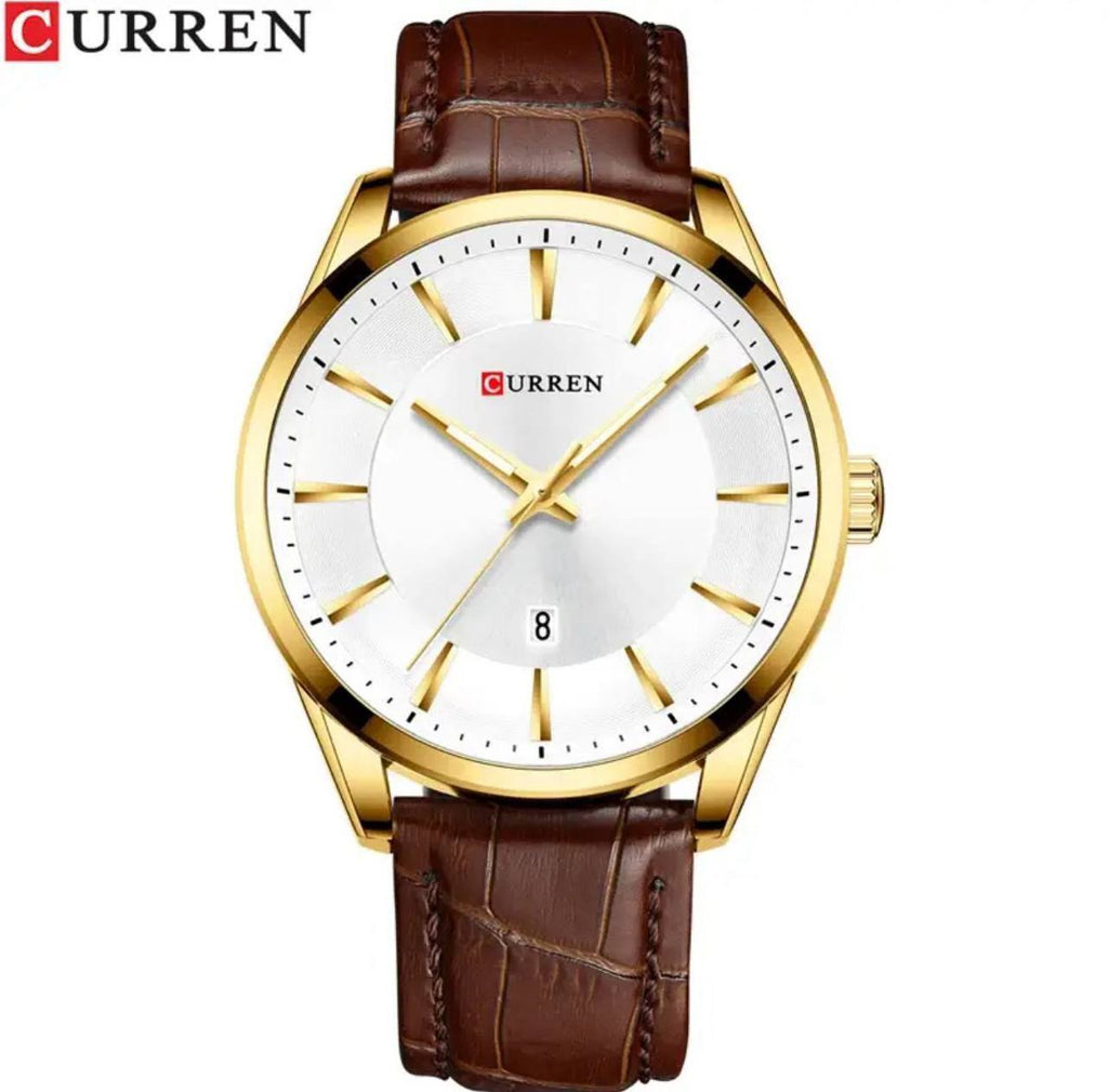 CURREN GENTS WATCH #8365 WATER RESISTANT DATE DISPLAY BATTERY POWERED CURREN BRANDED BOX ENGRAVING SERVICES ENQUIRIES