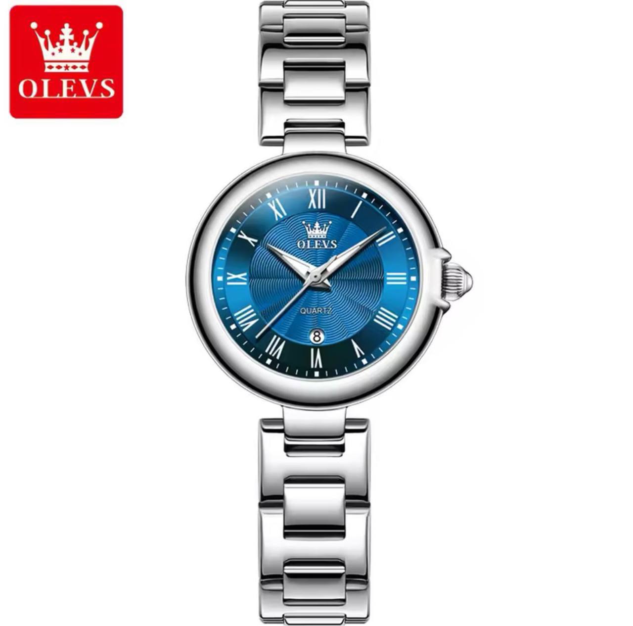 OLEVS LADIES 5608 STAINLESS STEEL DATE DISPLAY STYLISH LADY WATCH WATER RESISTANT NON FADE ENGRAVING SERVICES