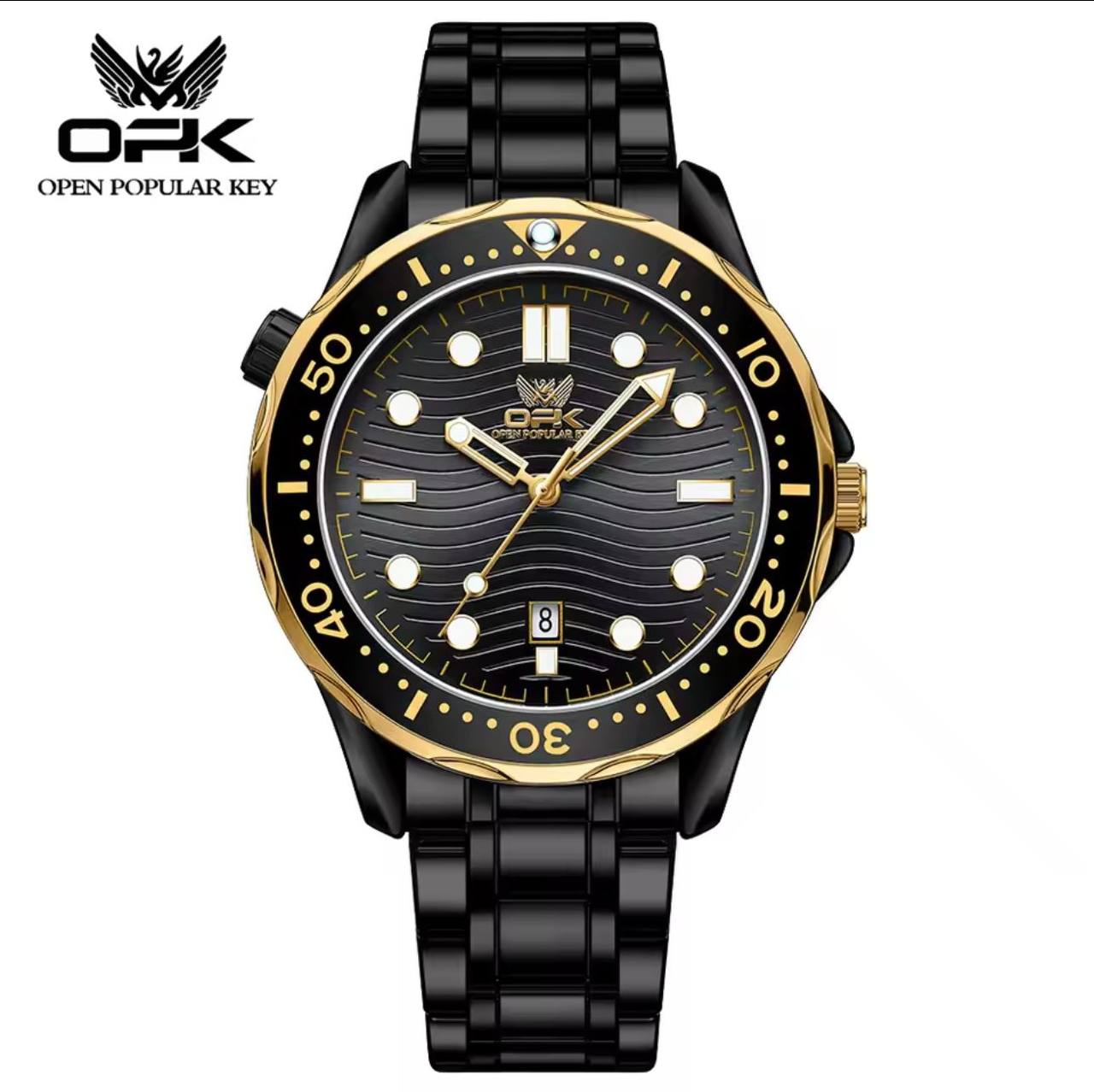 ‼ BRAND ALERT ‼ OPK GENTS WATCH #8152 DATE DISPLAY STAINLESS STEEL BATTERY POWERED WATER RESISTANT 3 COLOR OPTIONS ENGRAVING SERVICES ENQUIRIES ACCRA TRADE CENTRE 2ND FLOOR SF 21