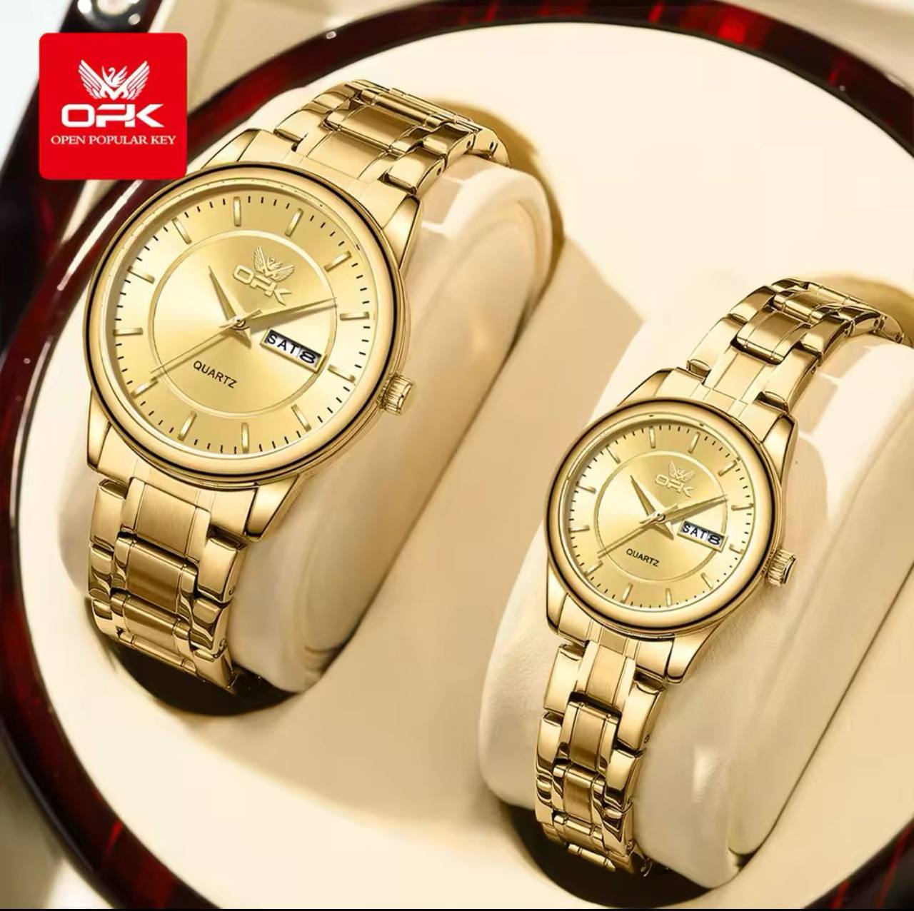 ‼ BRAND ALERT ‼ OPK LADIES WATCH #8167 DATE DISPLAY STAINLESS STEEL BATTERY POWERED WATER RESISTANT ENGRAVING SERVICES ENQUIRIES