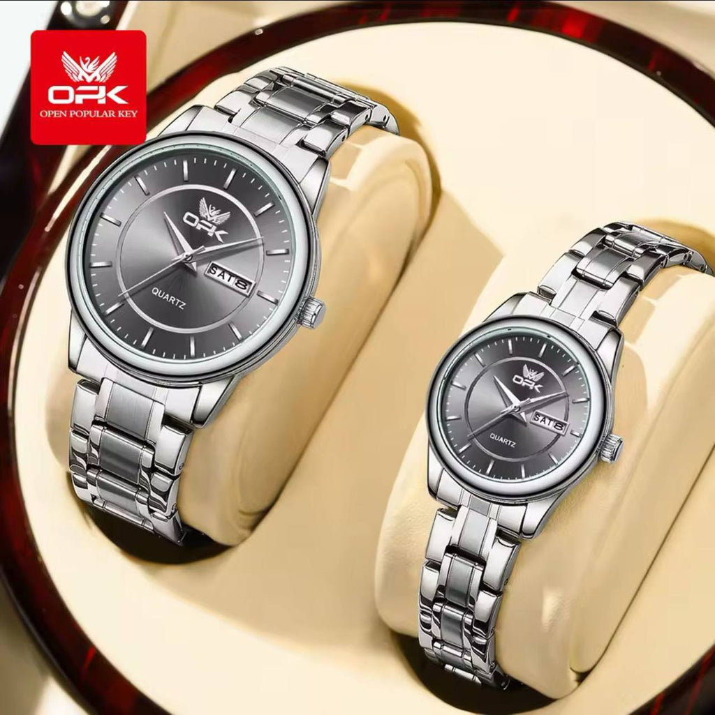 ‼ BRAND ALERT ‼ OPK LADIES WATCH #8167 DATE DISPLAY STAINLESS STEEL BATTERY POWERED WATER RESISTANT ENGRAVING SERVICES ENQUIRIES