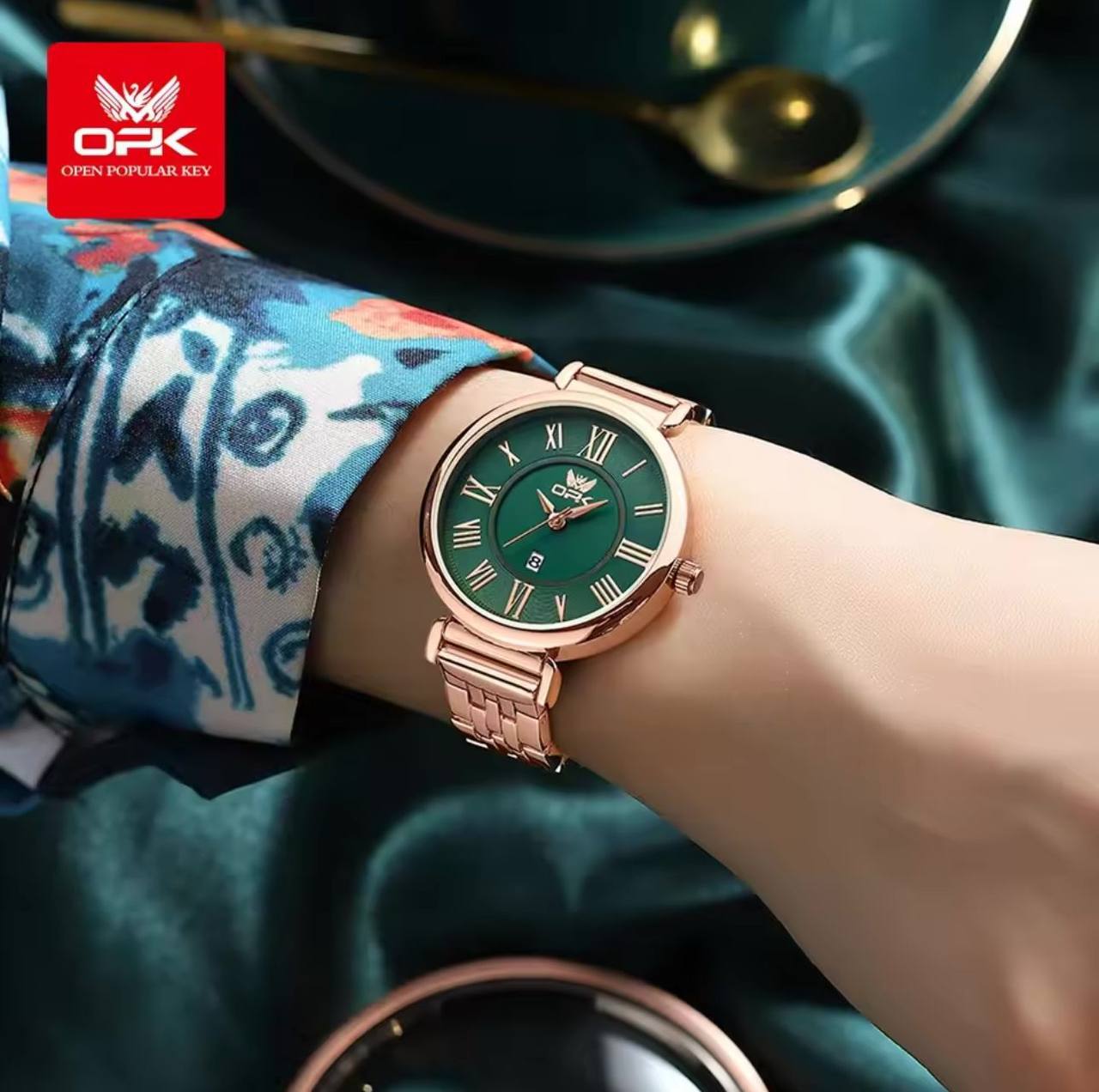 ‼ BRAND ALERT ‼ OPK LADIES WATCH #8167 DATE DISPLAY STAINLESS STEEL BATTERY POWERED WATER RESISTANT ENGRAVING SERVICES ENQUIRIES