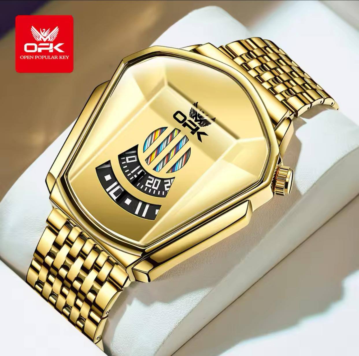 ‼ BRAND ALERT ‼ OPK GENTS WATCH #8172 STAINLESS STEEL BATTERY POWERED WATER RESISTANT 3 COLOR OPTIONS ENGRAVING SERVICES ENQUIRIES ACCRA TRADE CENTRE 2ND FLOOR SF 21