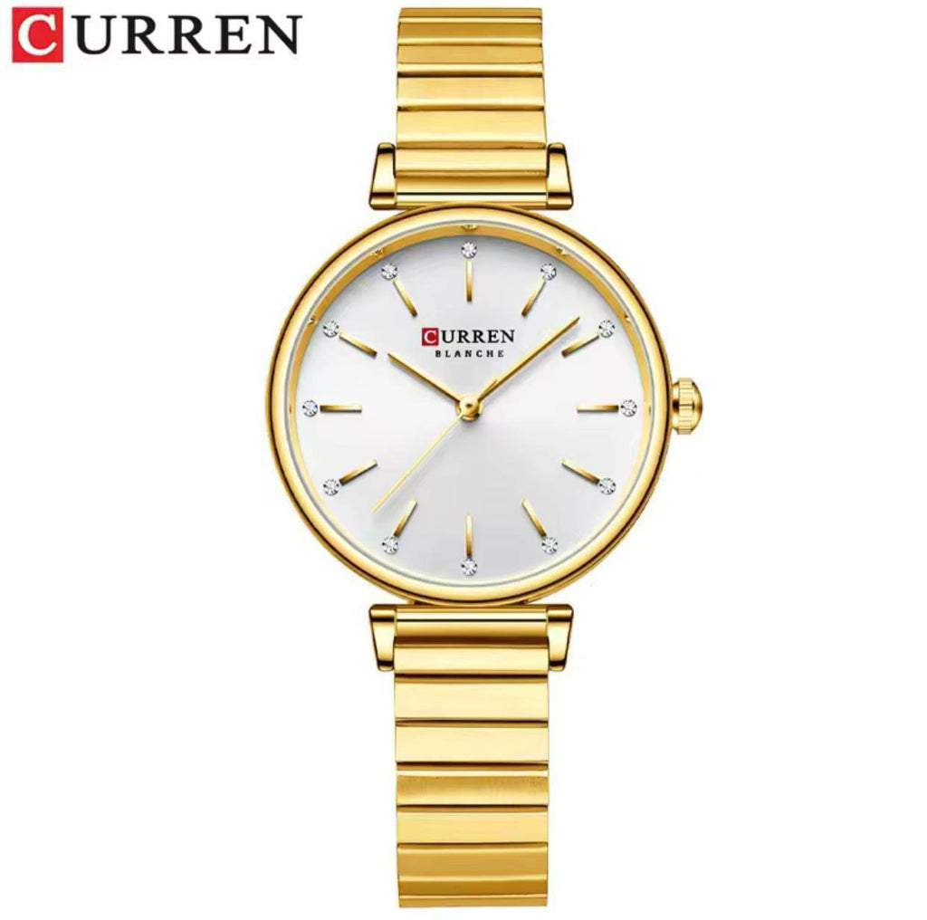 CURREN LADIES #9081 (METALLIC ) WATER RESISTANT BATTERY POWERED ENGRAVING SERVICES PER WORD,300 LOGO CURREN BRANDED BOX ENQUIRIES