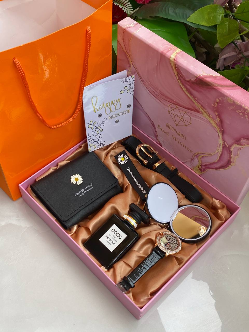 🧧6 1 LADIES BIRTHDAY X ANNIVERSARY GIFT PACK 🧧 PERFUME POCKET MIRROR BELT KEY HOLDER PURSE/WALLET WATCH WE ENGRAVE GIFTS ENQUIRIES