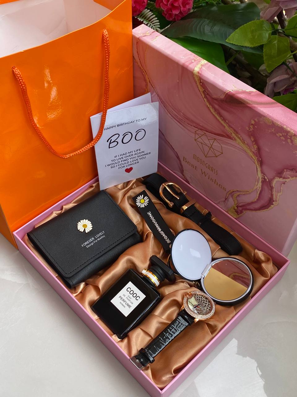 🧧6 1 LADIES BIRTHDAY X ANNIVERSARY GIFT PACK 🧧 PERFUME POCKET MIRROR BELT KEY HOLDER PURSE/WALLET WATCH WE ENGRAVE GIFTS ENQUIRIES