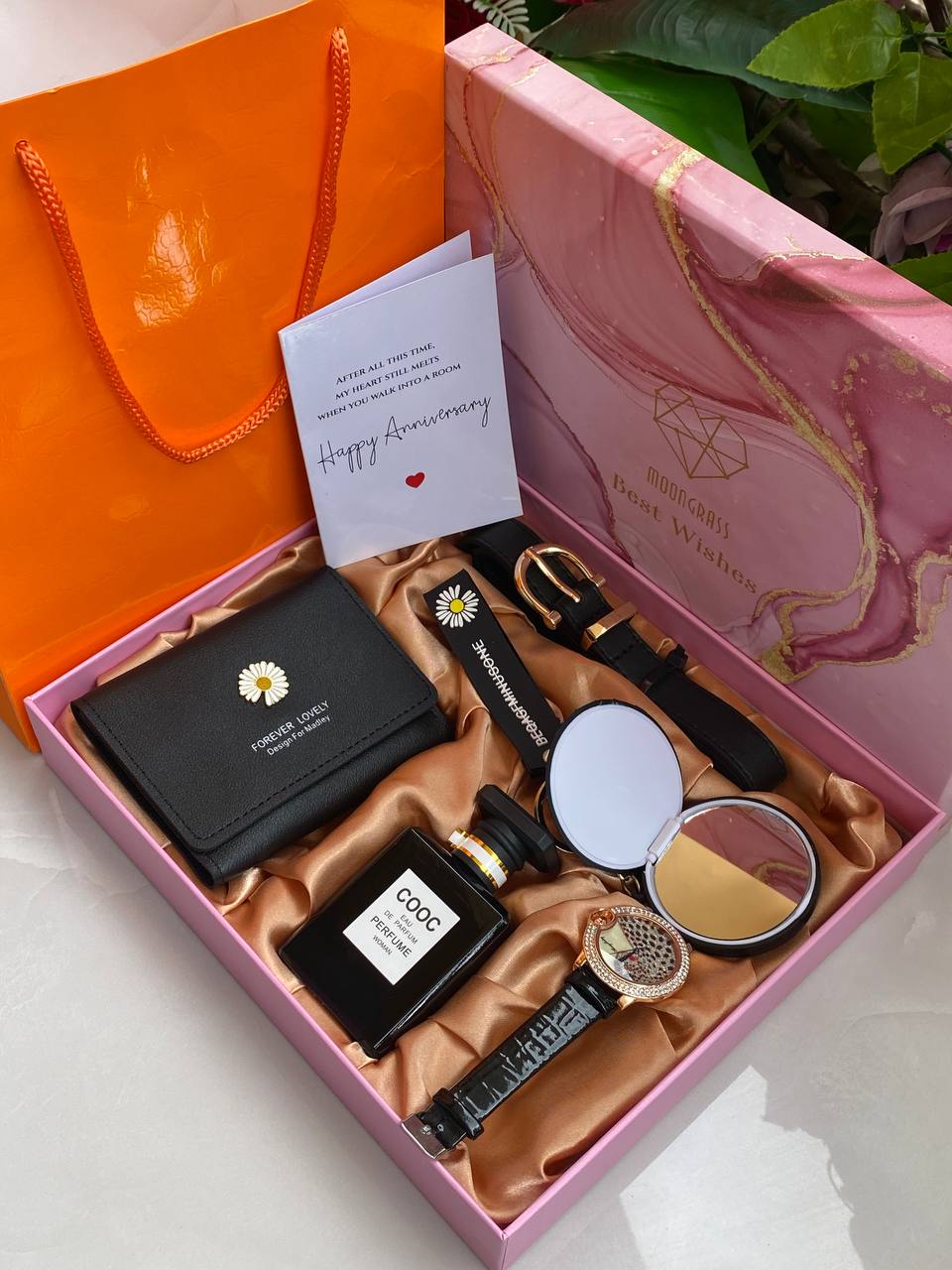 🧧6 1 LADIES BIRTHDAY X ANNIVERSARY GIFT PACK 🧧 PERFUME POCKET MIRROR BELT KEY HOLDER PURSE/WALLET WATCH WE ENGRAVE GIFTS ENQUIRIES