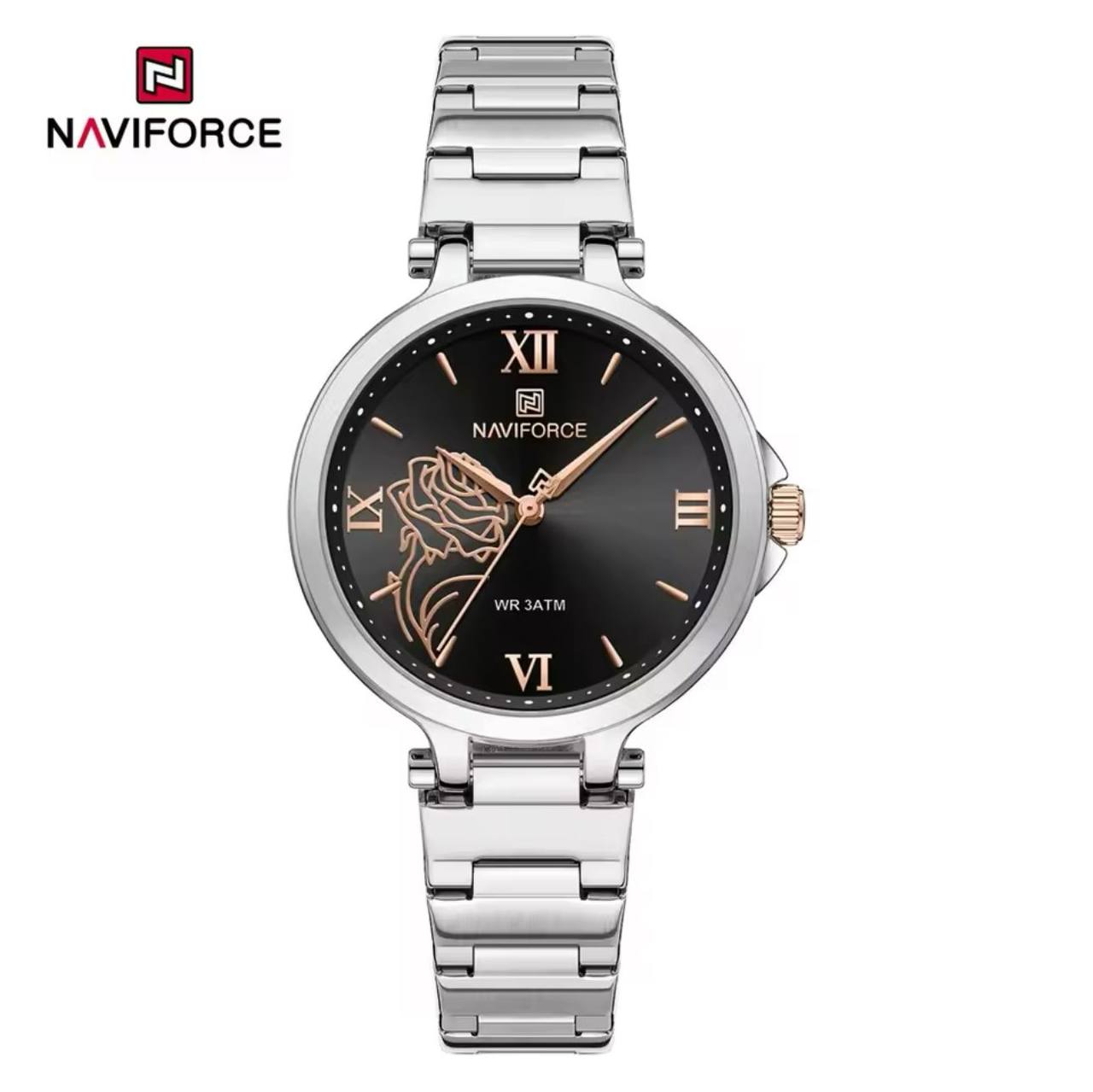 NAVIFORCE LADIES #NF5060 STAINLESS STEEL WATER RESISTANT BATTERY POWERED 6 COLOR OPTIONS ENGRAVING SERVICES ENQUIRIES