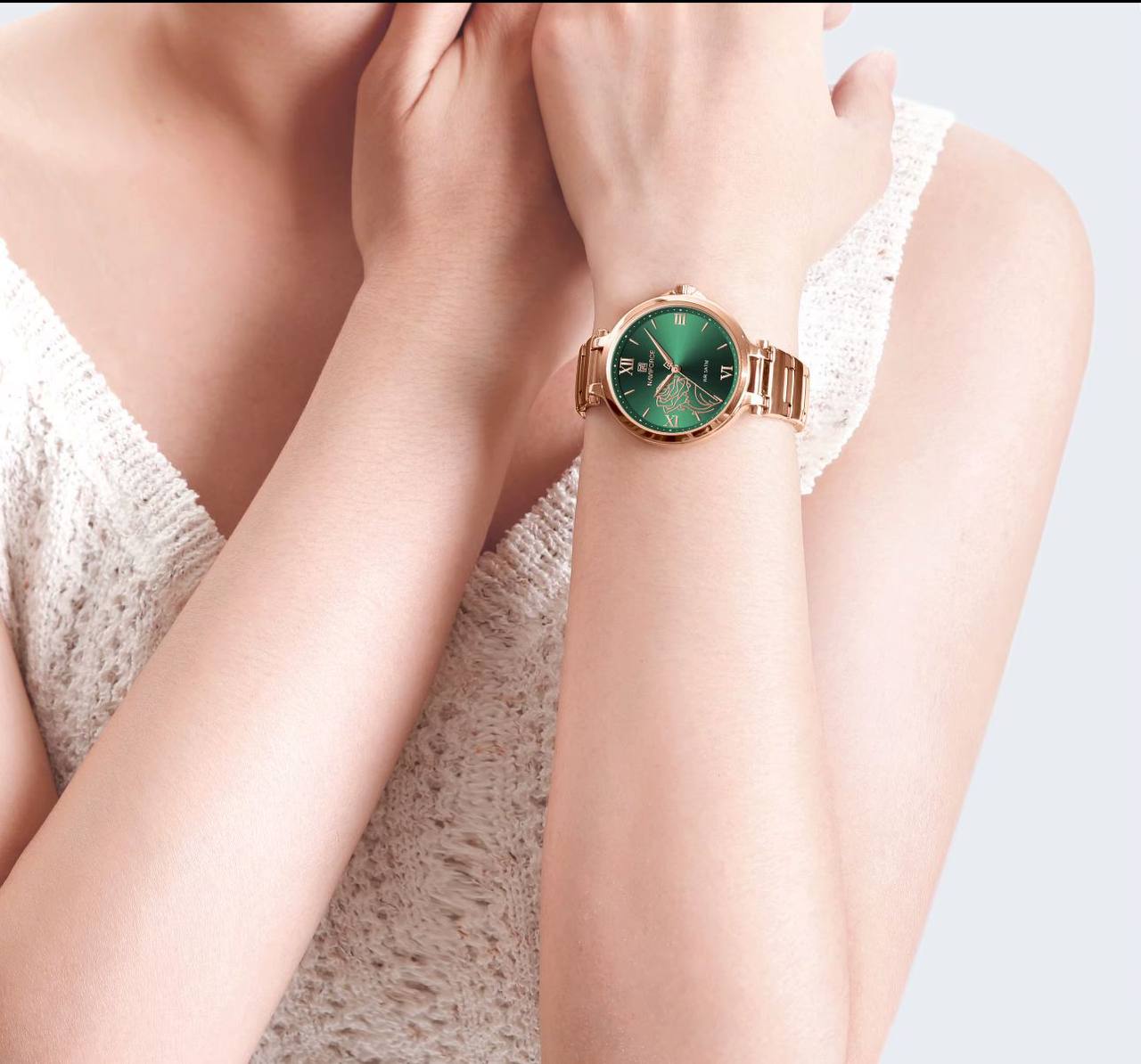 NAVIFORCE LADIES #NF5060 STAINLESS STEEL WATER RESISTANT BATTERY POWERED 6 COLOR OPTIONS ENGRAVING SERVICES ENQUIRIES