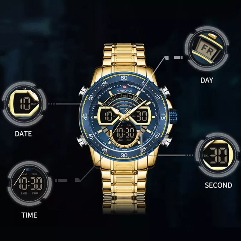 MEN NAVIFORCE #NF9189# ANALOGUE&DIGITAL DISPLAY WATER RESISTANT