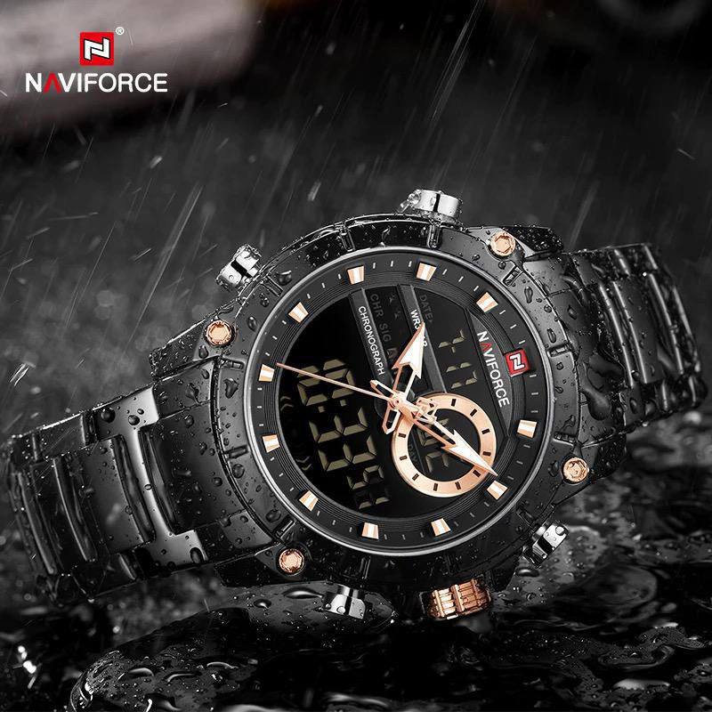 NAVIFORCE LADIES #NF5039 STAINLESS STEEL WATER RESISTANT BATTERY POWERED 5 COLOR OPTIONS ENGRAVING SERVICES ENQUIRIES