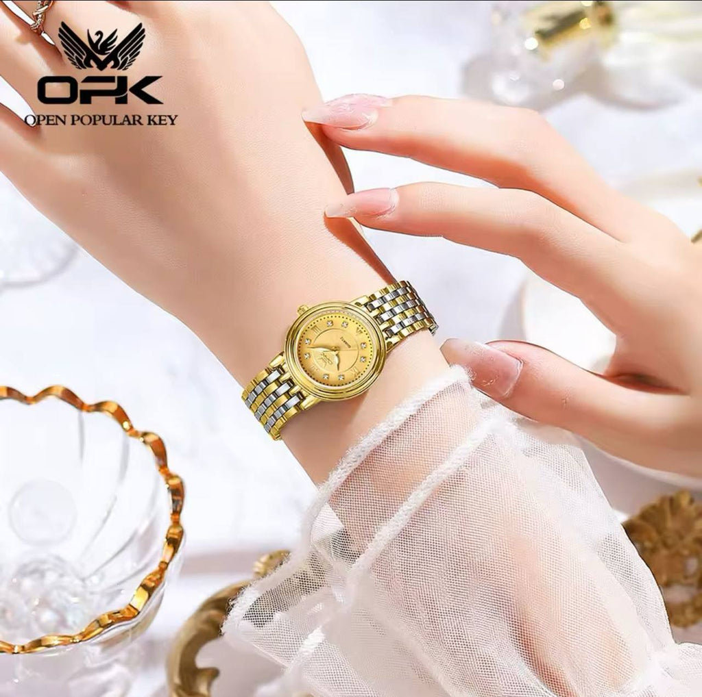 OPK LADIES #6005 STAINLESS STEEL BATTERY POWERED WATER RESISTANT ENGRAVING SERVICES ENQUIRIES