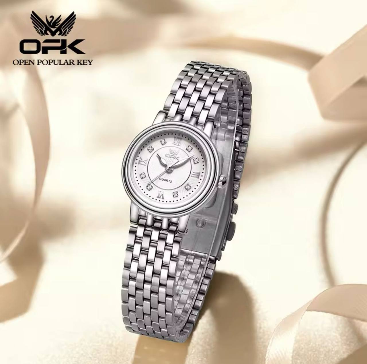 OPK LADIES #6005 STAINLESS STEEL BATTERY POWERED WATER RESISTANT ENGRAVING SERVICES ENQUIRIES