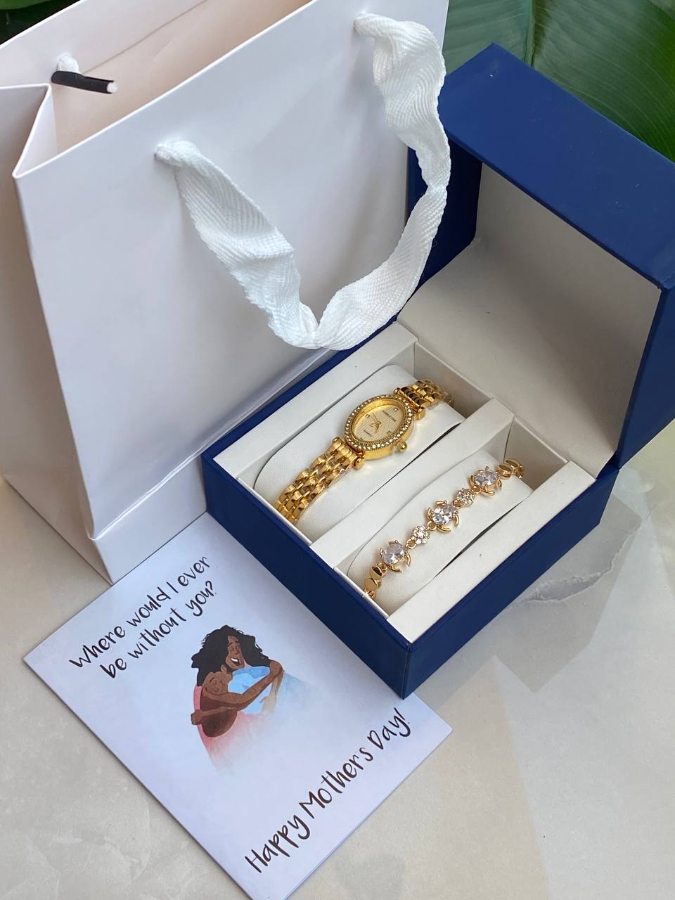 MOTHERS DAY GIFT PACK WATCH BRACELET GIFT CARD TWIN BOX GIFT BAG WE OFFER ENGRAVING SERVICES (A MESSAGE MUM ON ITEMS)