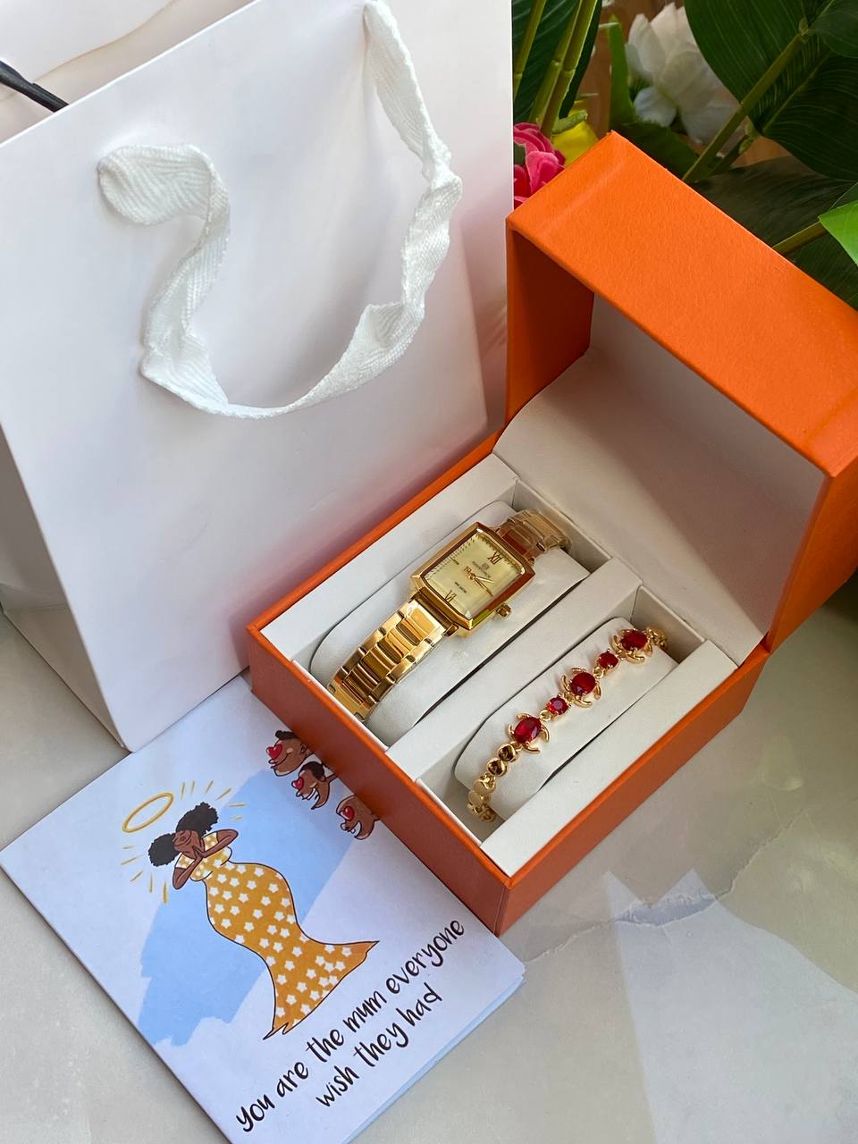 MOTHERS DAY GIFT PACK‍🦳 WATCH BRACELET CARD,BOX AND BAG ENGRAVING SERVICES FROM AND ENQUIRIES