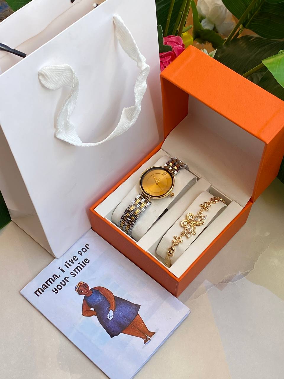 MOTHERS DAY GIFT PACK‍🦳 WATCH BRACELET CARD,BOX AND BAG ENGRAVING SERVICES FROM AND ENQUIRIES