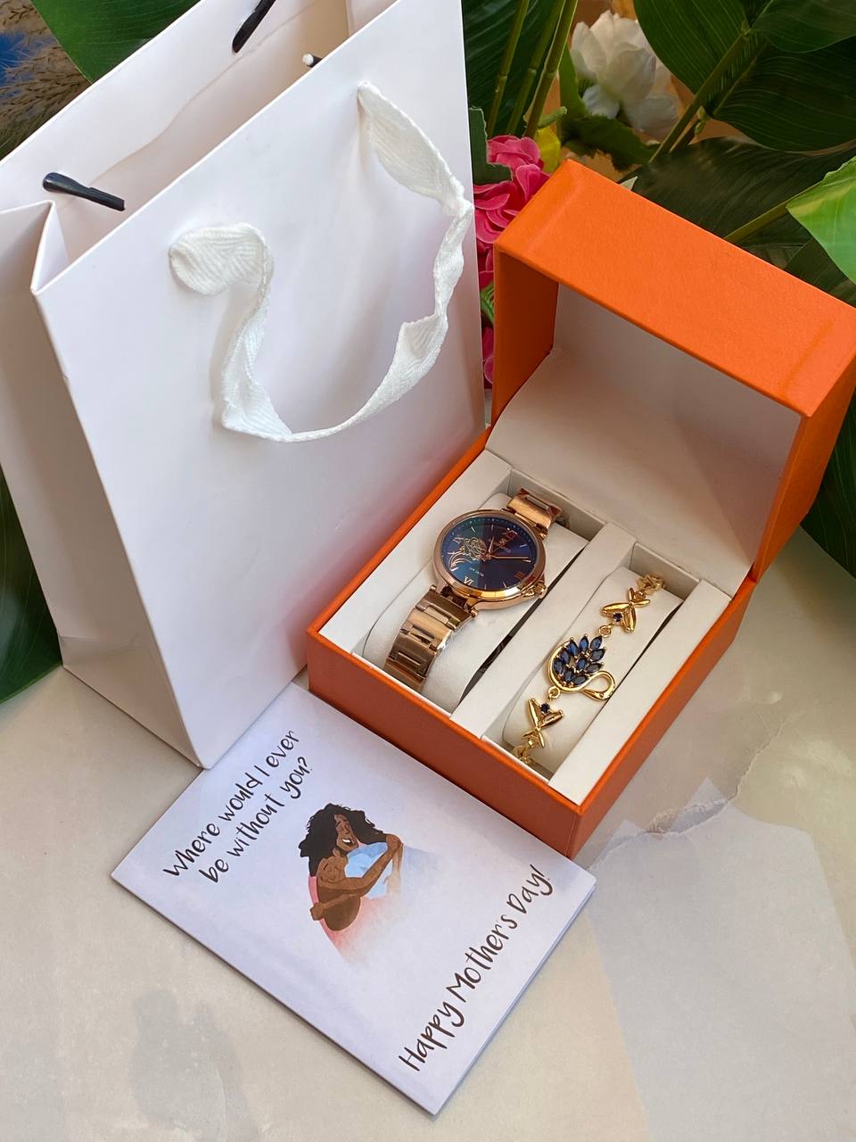 MOTHERS DAY GIFT PACK‍🦳 WATCH BRACELET CARD,BOX AND BAG ENGRAVING SERVICES FROM AND ENQUIRIES