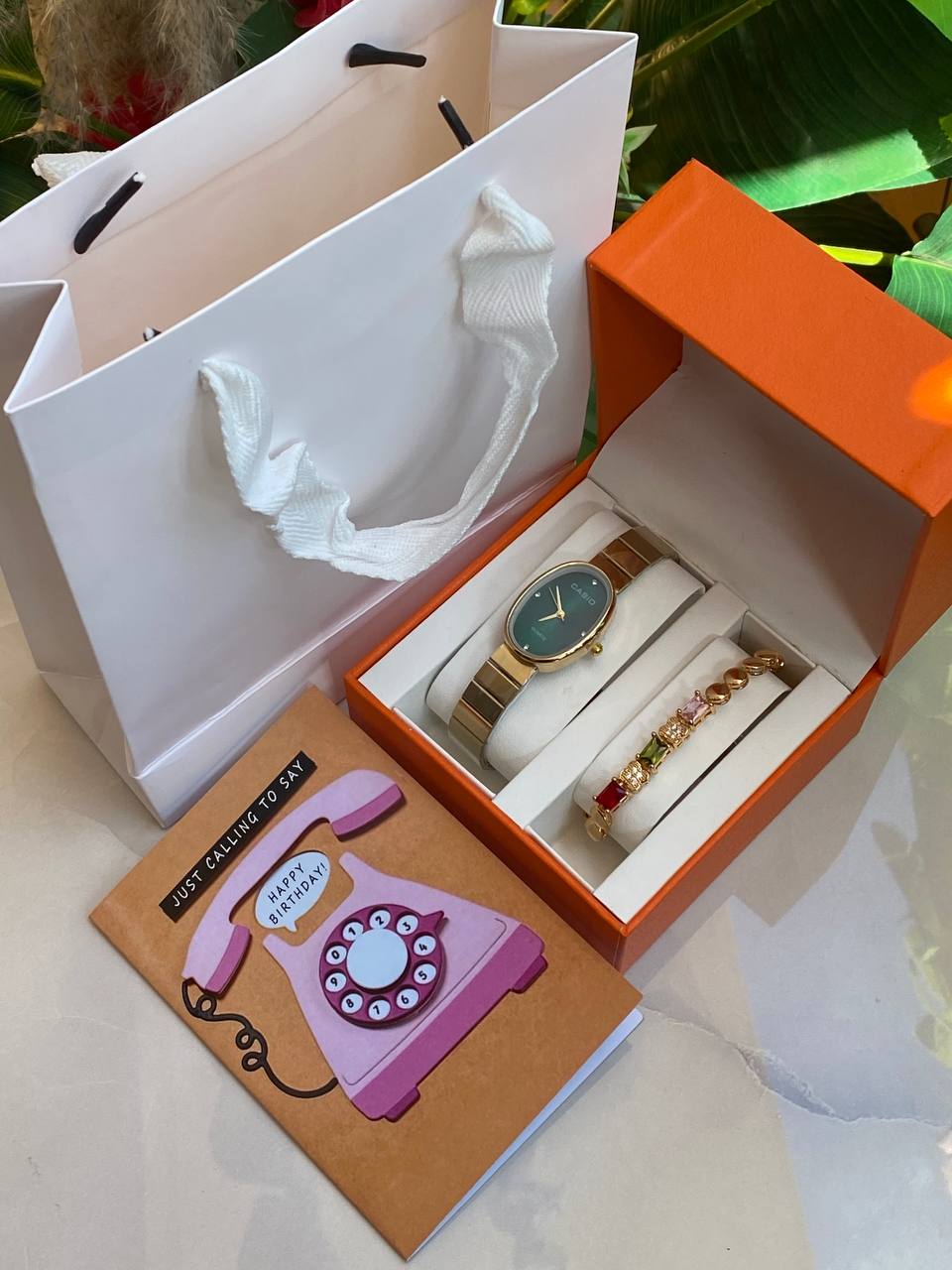 HAPPY BIRTHDAY X ANNIVERSARY GIFT LADIES GIFT SET WATCH BRACELET BOX,BAG & CARD ENGRAVING SERVICES & ENQUIRIES