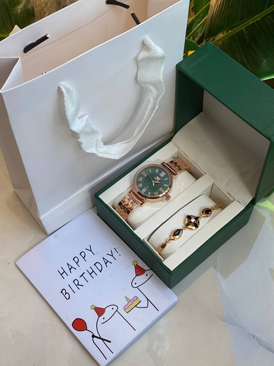 HAPPY BIRTHDAY X ANNIVERSARY GIFT LADIES GIFT SET WATCH BRACELET BOX,BAG & CARD ENGRAVING SERVICES & ENQUIRIES