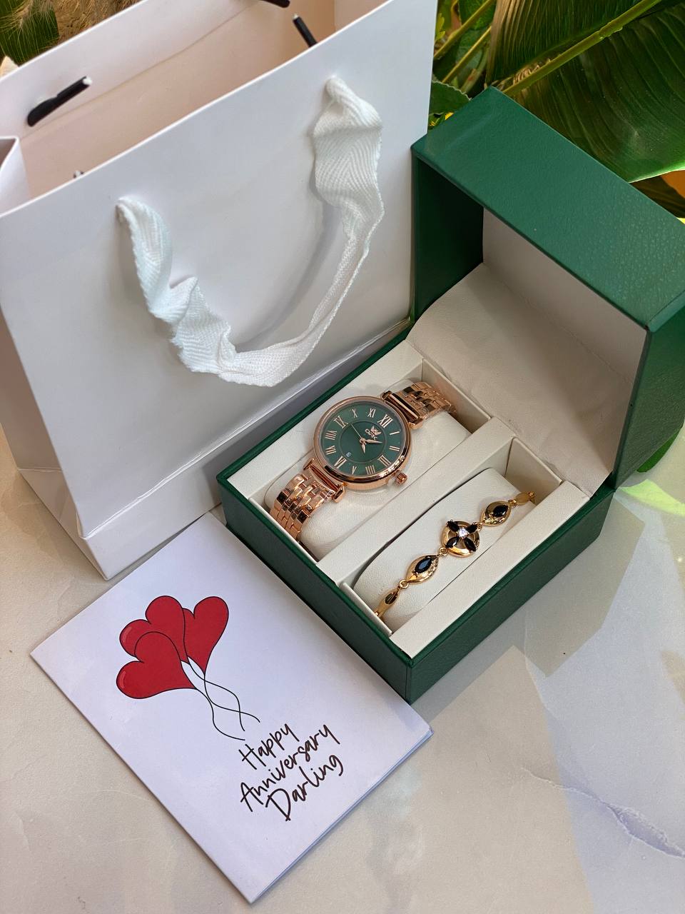 HAPPY BIRTHDAY X ANNIVERSARY GIFT LADIES GIFT SET WATCH BRACELET BOX,BAG & CARD ENGRAVING SERVICES & ENQUIRIES