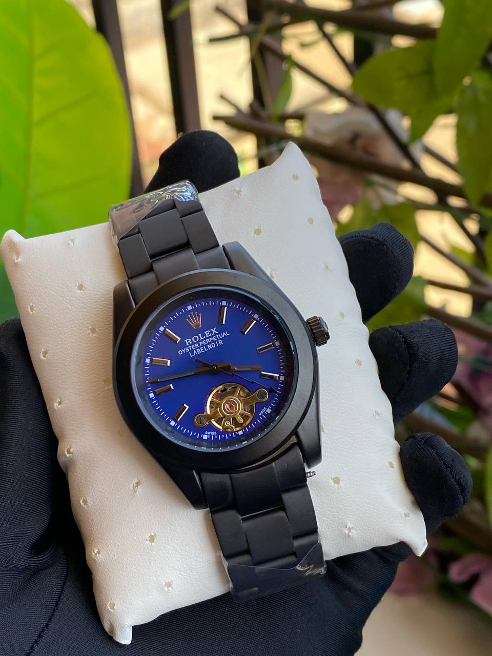 ROLEX AUTOMATIC GENTS WATCH TOURBILLON MACHINE WATER RESISTANT STAINLESS STEEL ROLEX BRANDED BOX ENGRAVING SERVICES ENQUIRIES