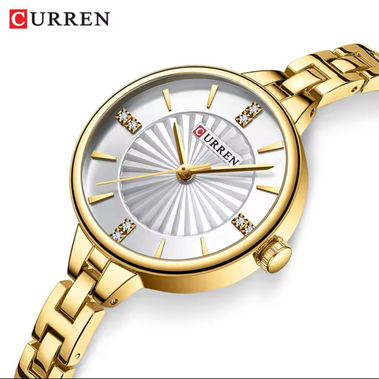 CURREN LADIES #9097 (METALLIC ) GOLD GREEN GOLD WHITEGOLD SILVER SILVER BLUE WATER RESISTANT BATTERY POWERED CURREN BRANDED BOX ENGRAVING SERVICES ENQUIRIES