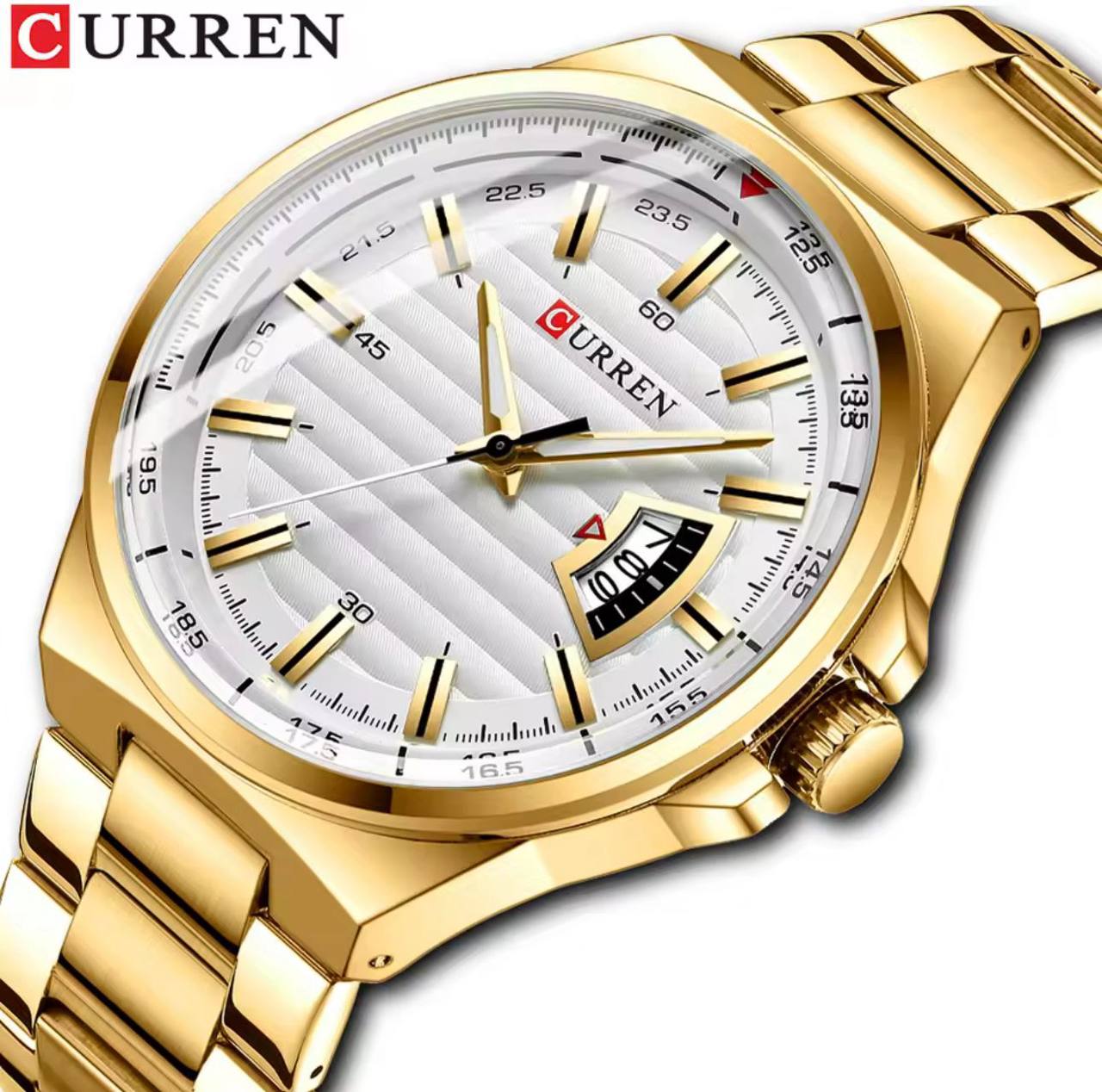 CURREN GENTS 8375 BATTERY POWERED DATE DISPLAY WATER RESISTANT CURREN BRANDED BOX ENGRAVING SERVICES ENQUIRIES