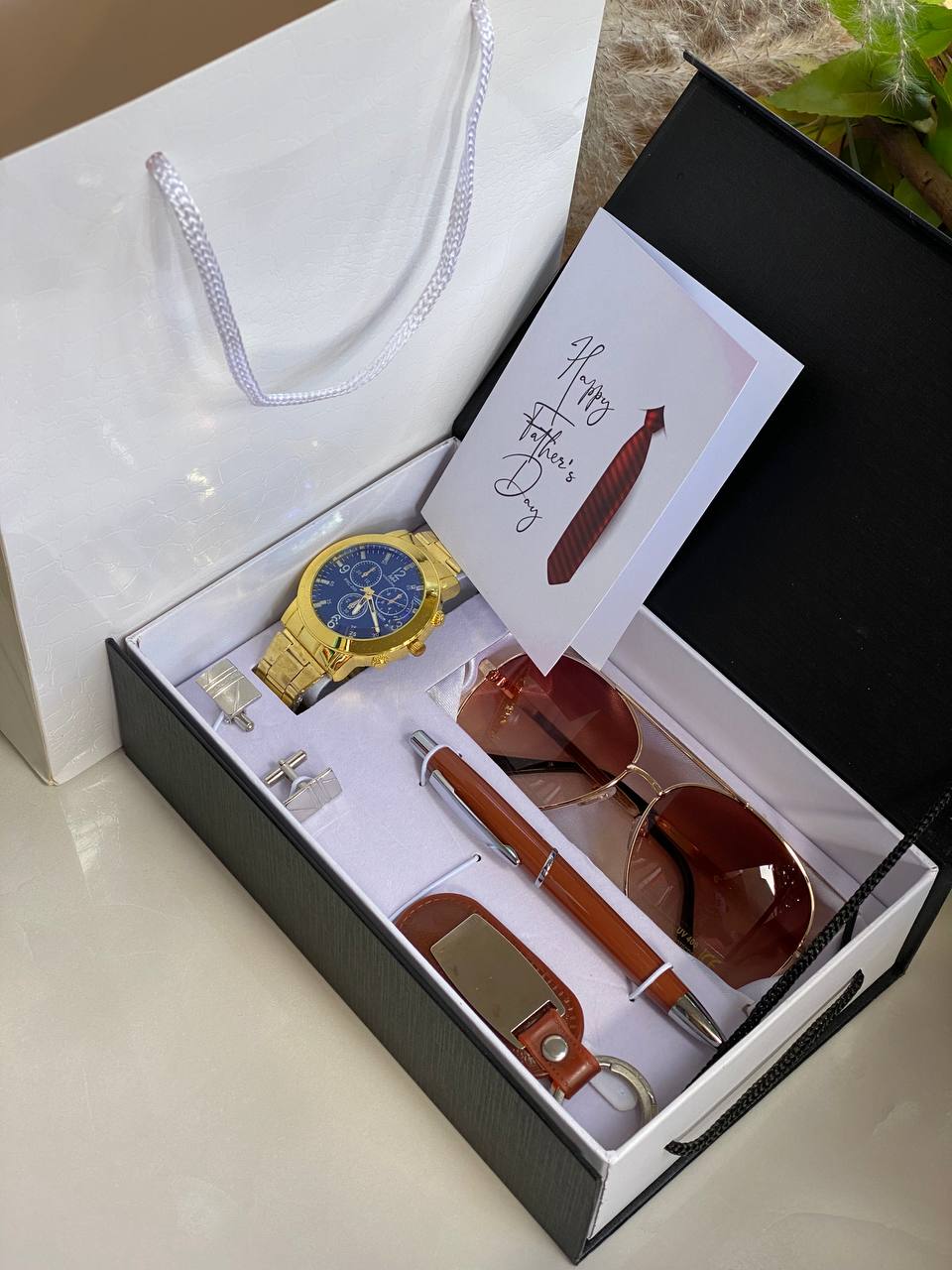 FATHERS DAY GIFT PACK WATCH KEYHOLDER CUFFLINKS PEN SUNGLASSES GIFT CARD GIFT BAG ENGRAVING SERVICES AND ENQUIRIES