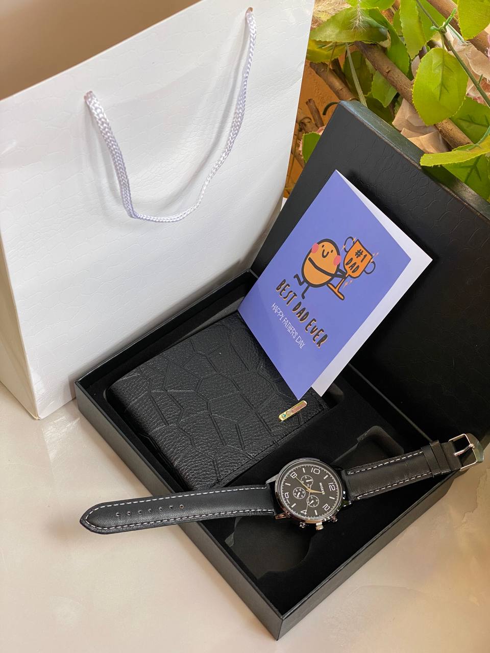 FATHERS DAY GIFT JESOU SET WATCH WALLET CARD & BAG AND ENQUIRIES