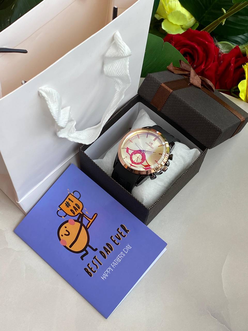 FATHERS DAY GIFT WATCH BOX CARD & BAG AND ENQUIRIES