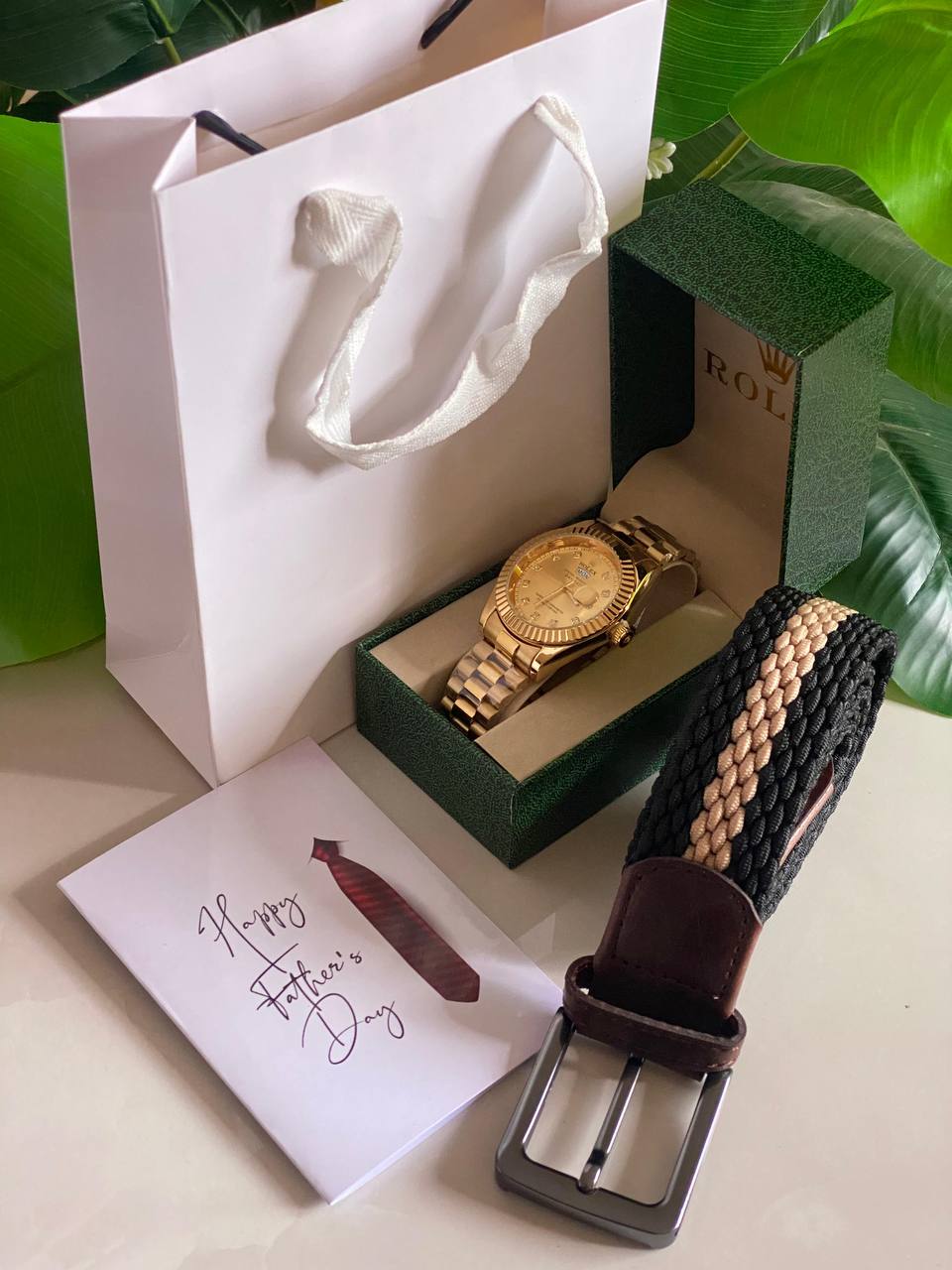 FATHERS DAY GIFT ROLEX SET ROLEX WATCH X BOX BELT CARD & BAG AND ENQUIRIES