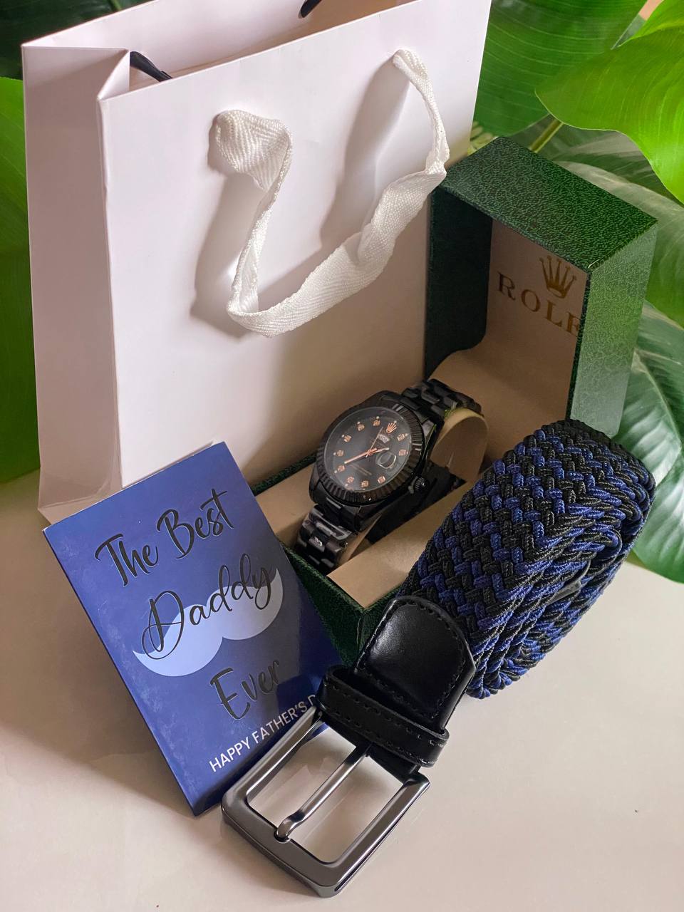 FATHERS DAY GIFT ROLEX SET ROLEX WATCH X BOX BELT CARD & BAG AND ENQUIRIES